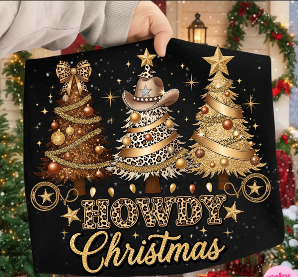 Howdy Christmas Sweatshirt, Unisex Fleece Crewneck, Festive Holiday Apparel, Cozy Christmas Gift, Winter Warmth