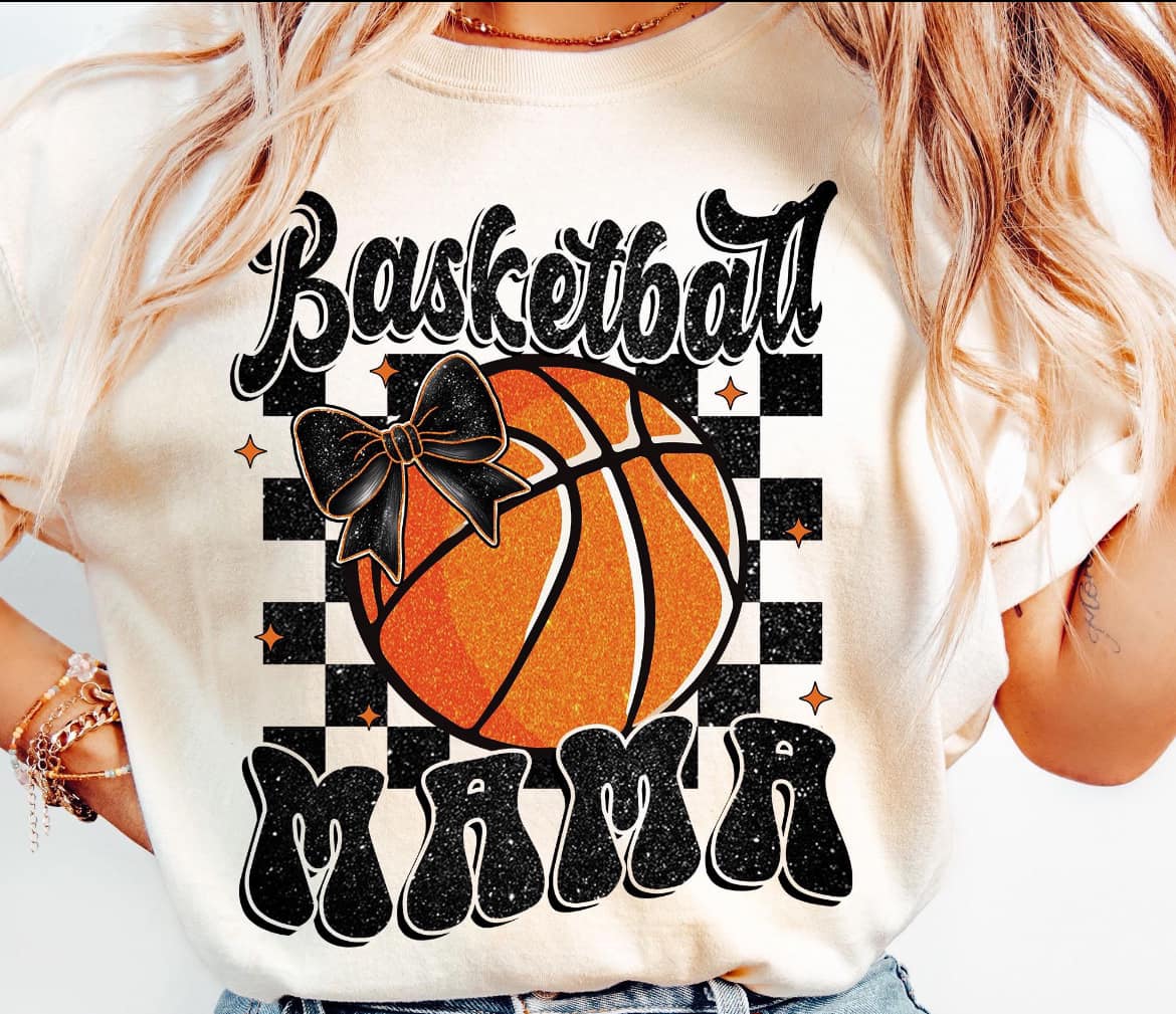 CHECKERED BASKETBALL MAMA DTF TRANSFER