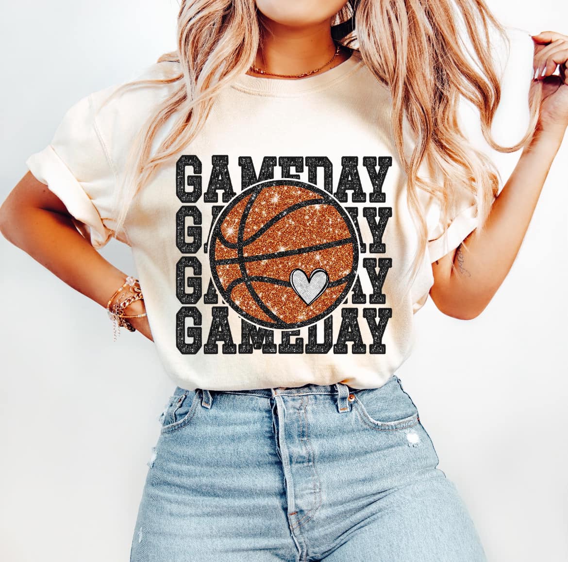 GAMEDAY GLITTER BASKETBALL DTF TRANSFER