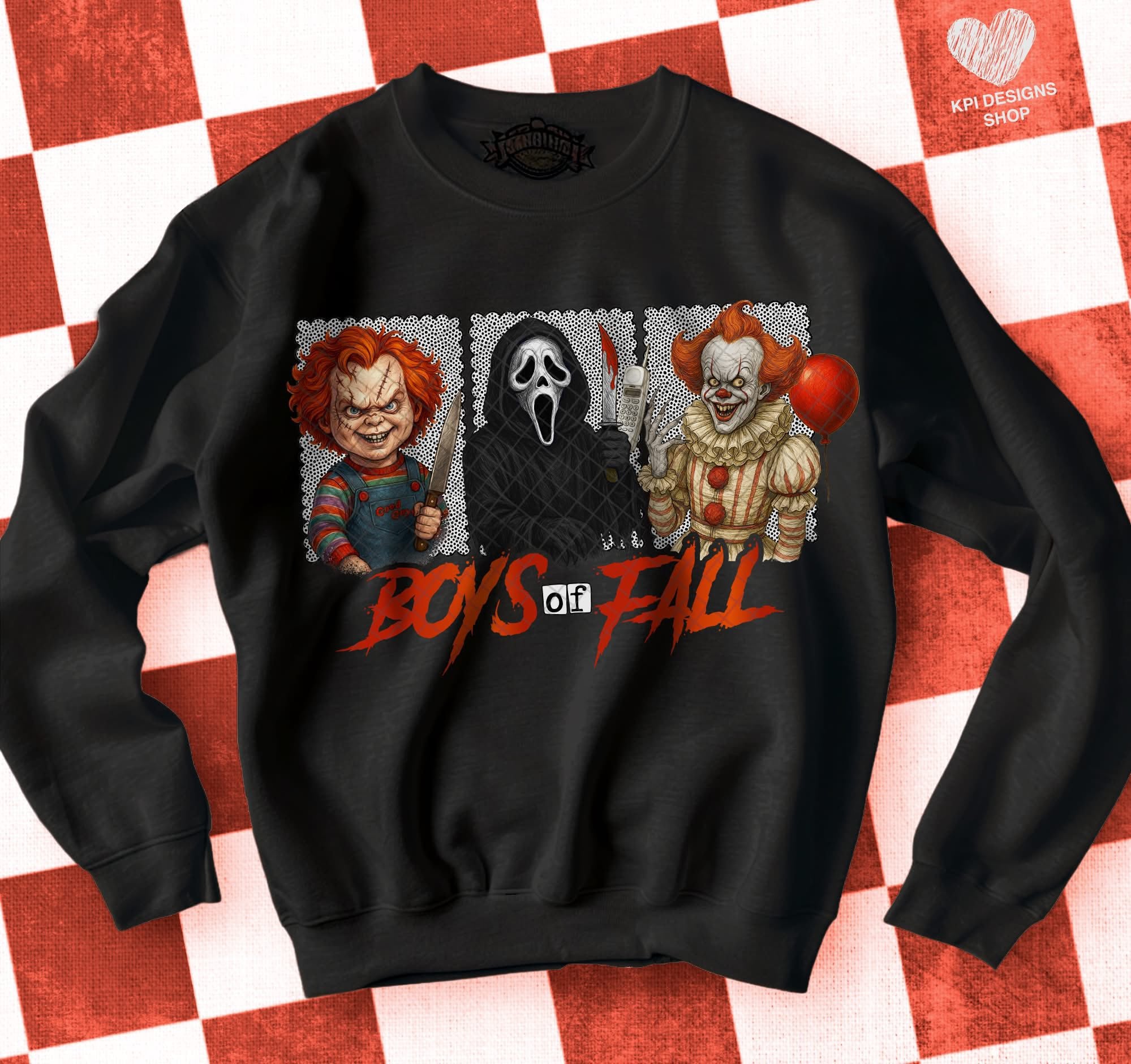 BOYS OF THE FALL-CHUCKY GHOSTFACE PENNYWISE DTF TRANSFER