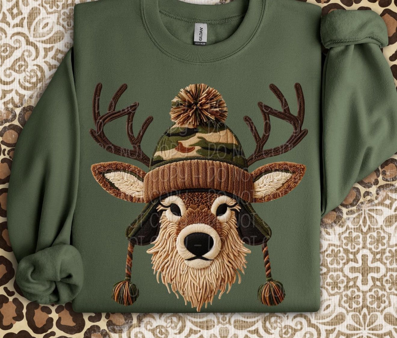 DEER HEAD EMBRODEIRY DTF TRANSFER