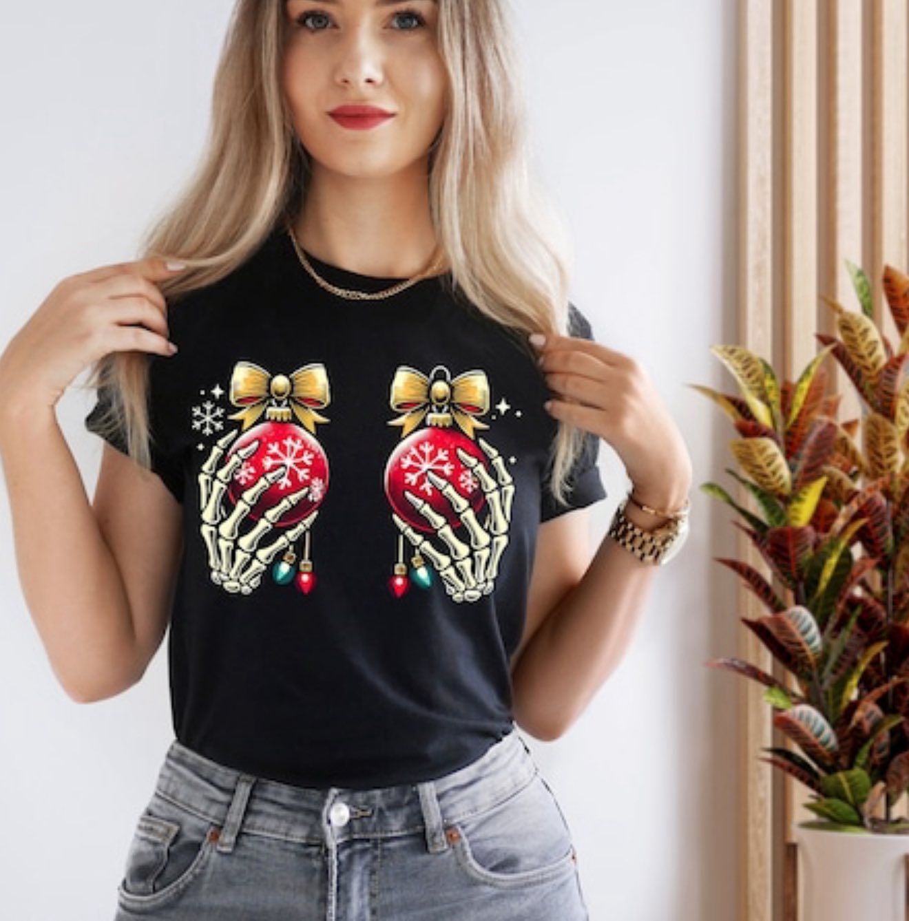 SKELETON HANDS MERRY CHRISTMAS DTF TRANSFER