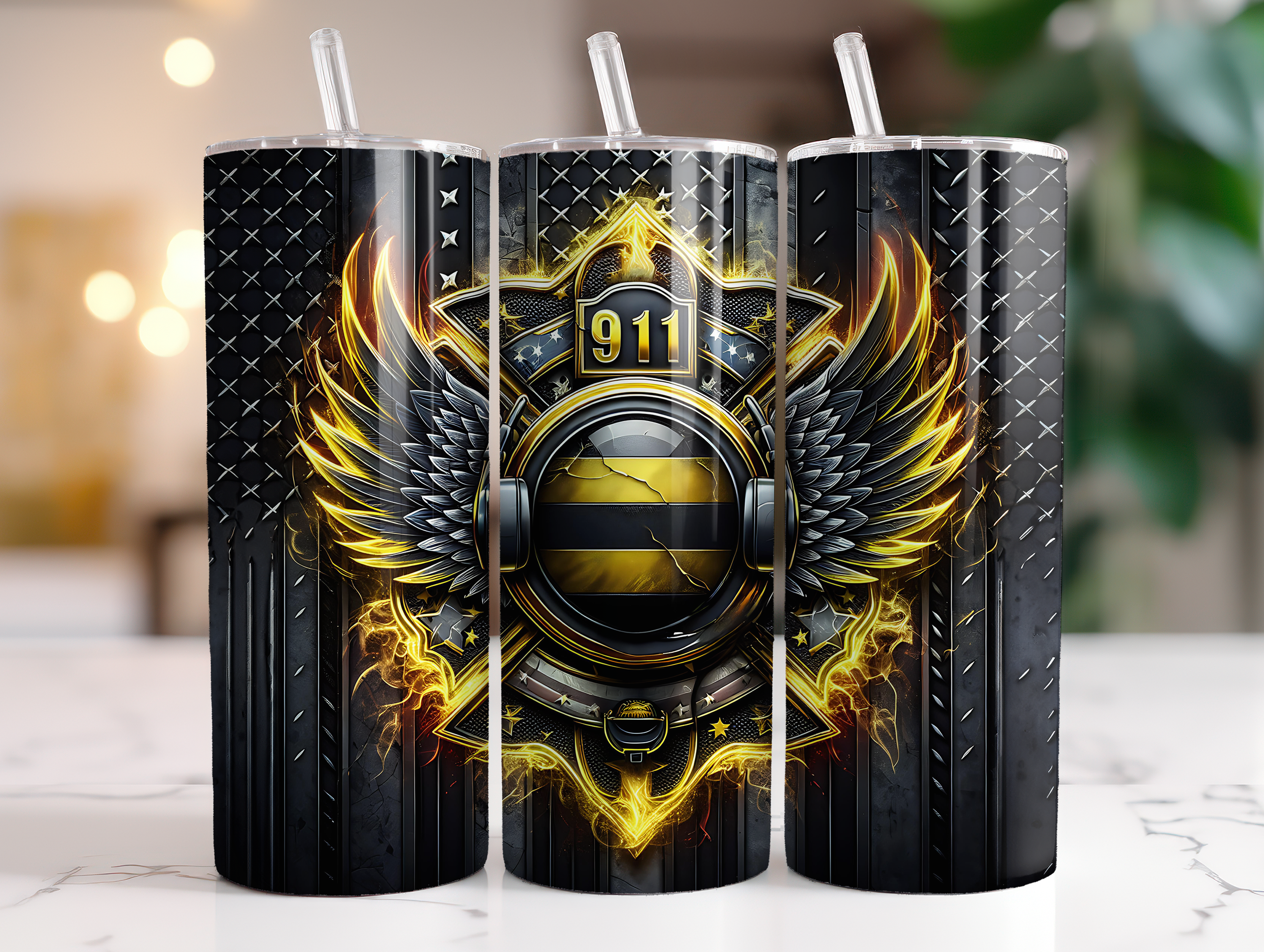 911 DISPATCHER FINISHED TUMBLER OR TRANSFER