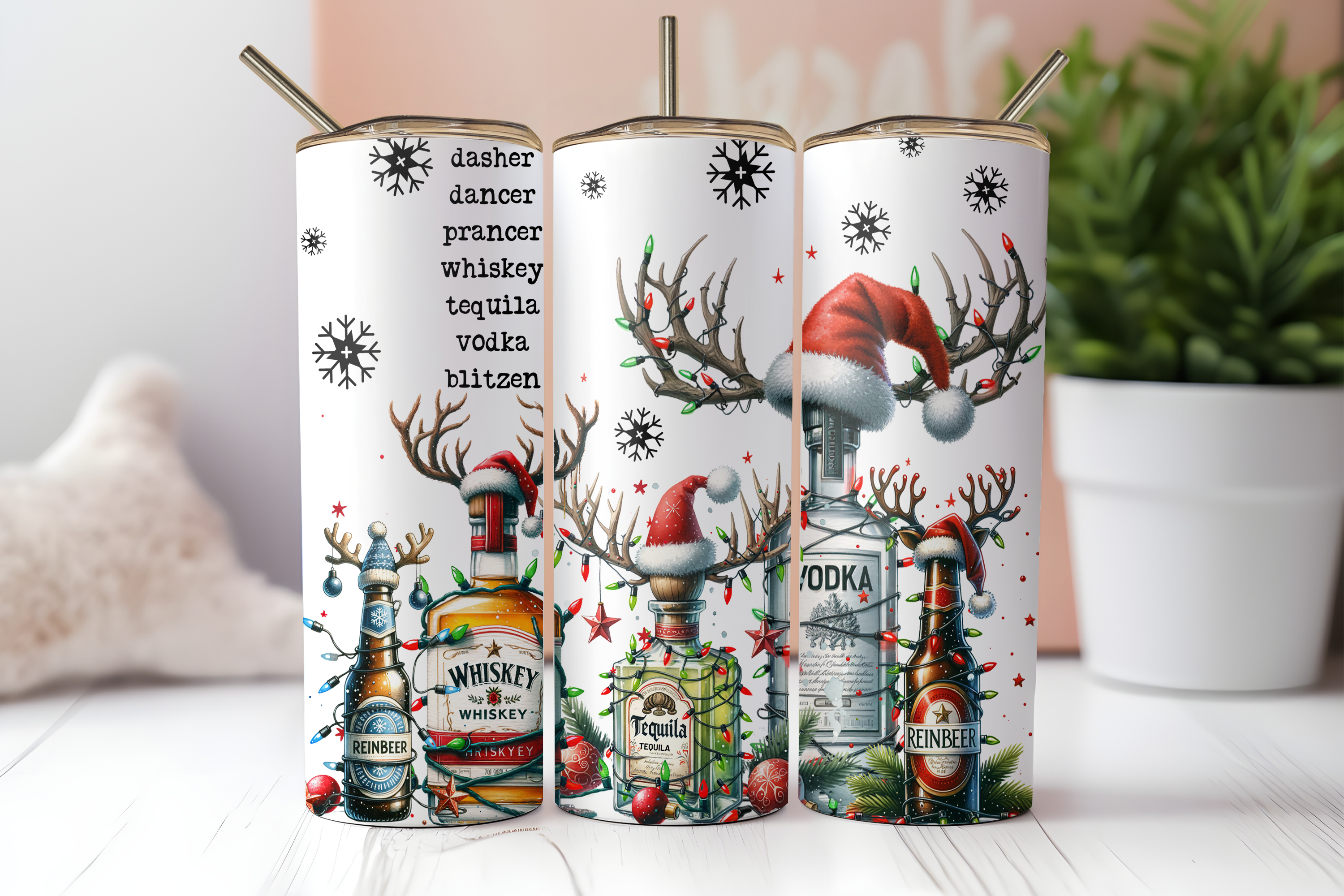 CHRISTMAS DRINKING FINISHED TUMBLER OR TRANSFER