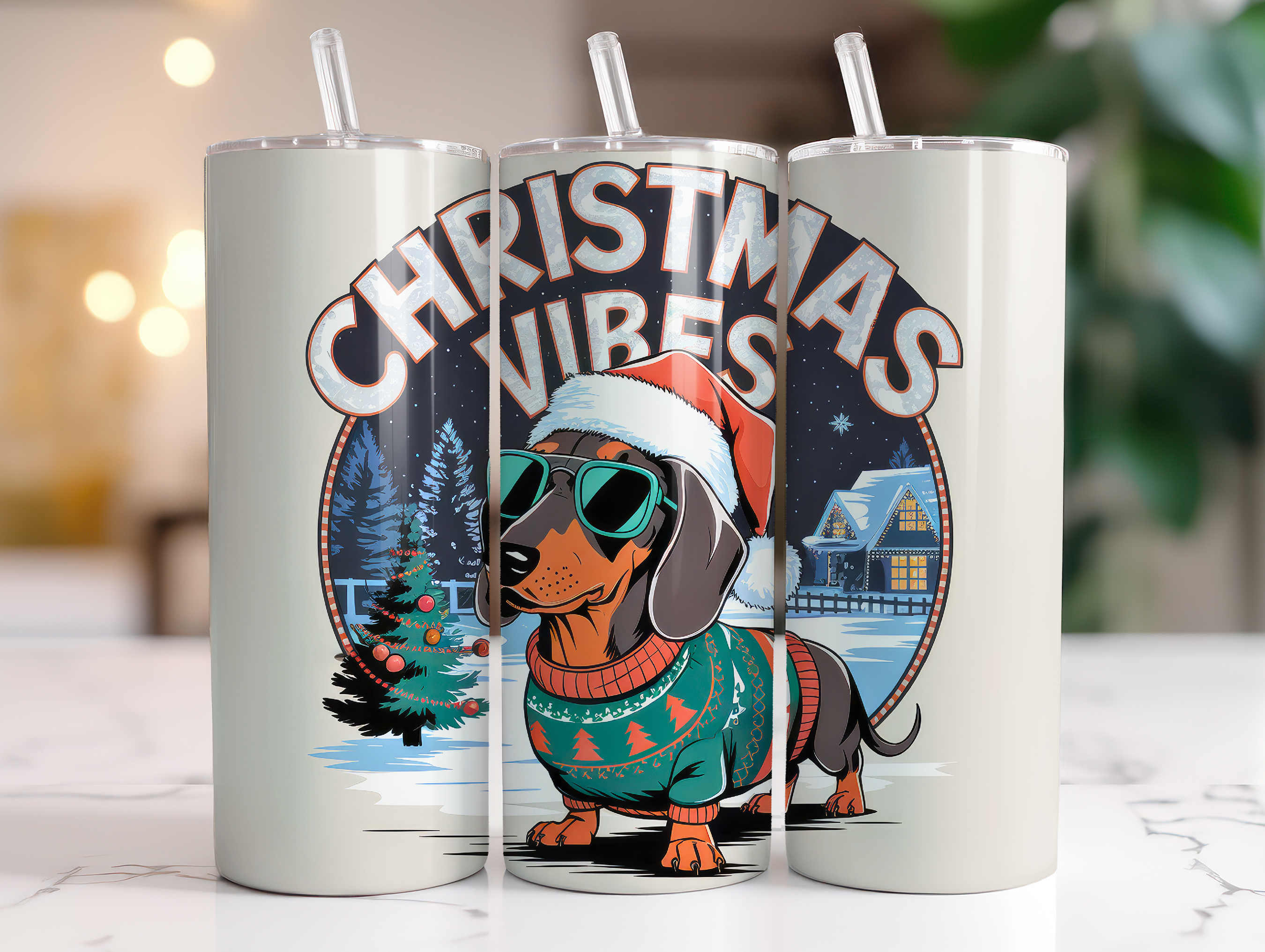 CHRISTMAS VIBES DOXIE FINISHED TUMBLER OR TRANSFER