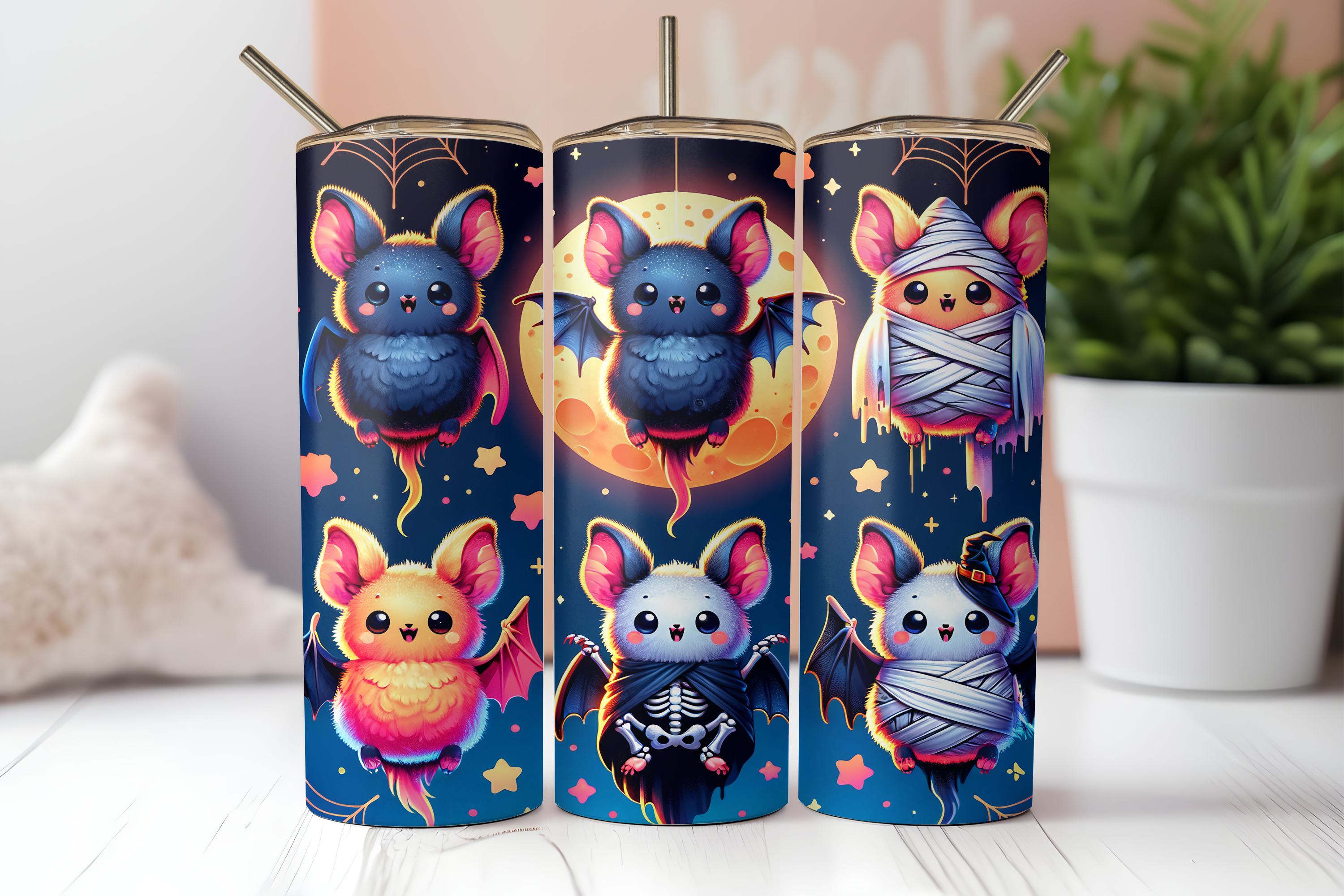 CUTE BATS FINISHED TUMBLER OR TRANSFER