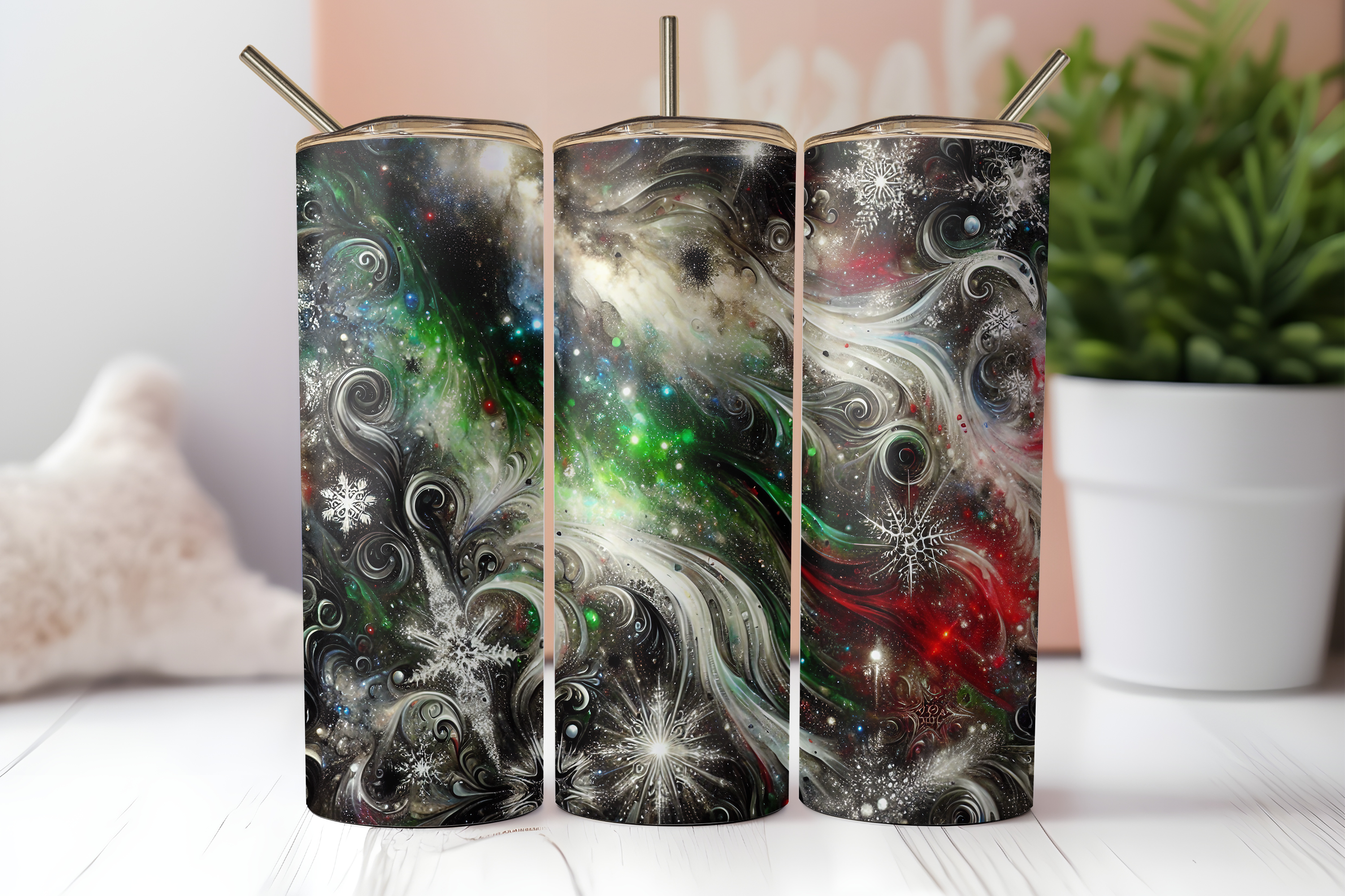 DARK CHRISTMAS MILK WAY FINISHED TUMBLER OR TRANSFER