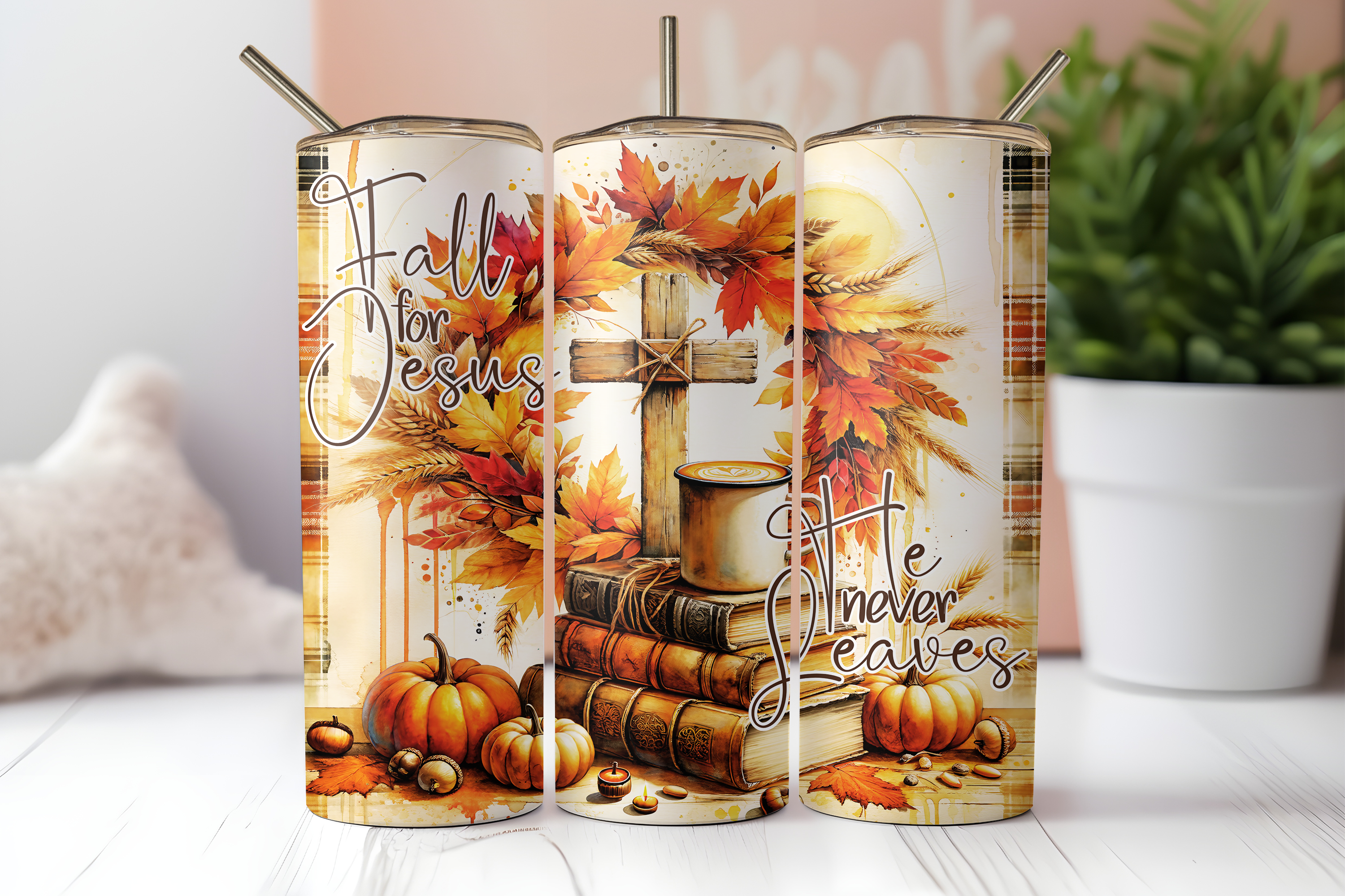 FALL FOR JESUS AUTUMN FINISHED TUMBLER OR TRANSFER