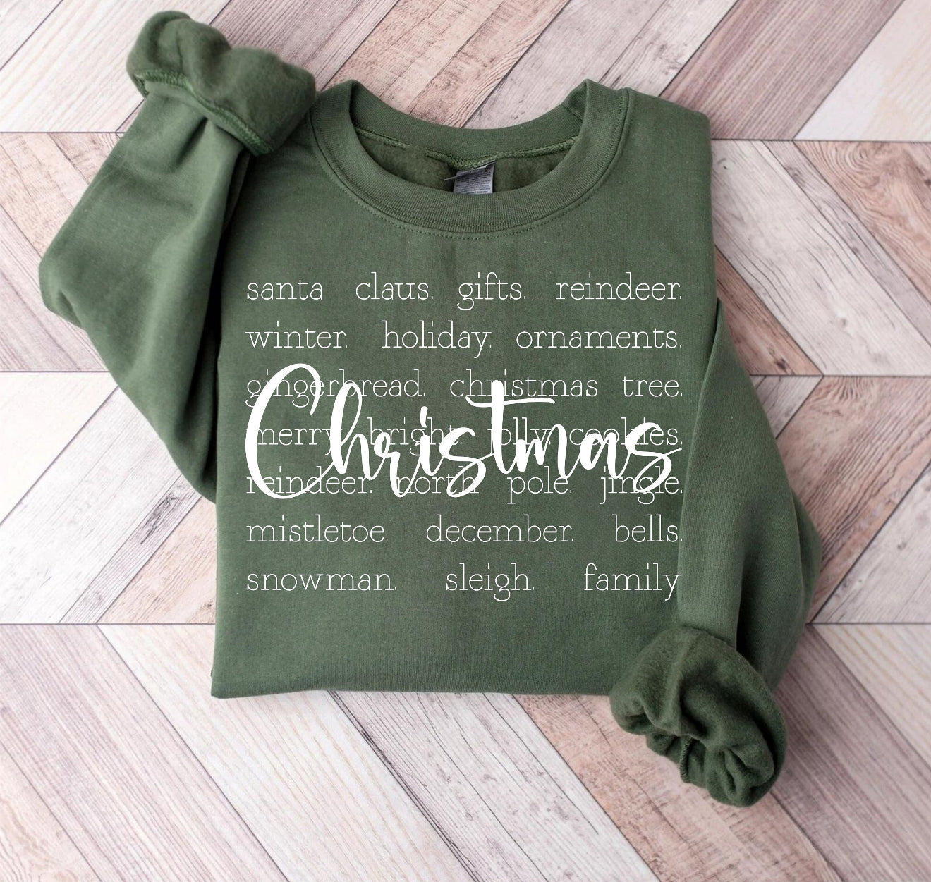 MERRY CHRISTMAS PHRASE SCREENPRINT TRANSFER