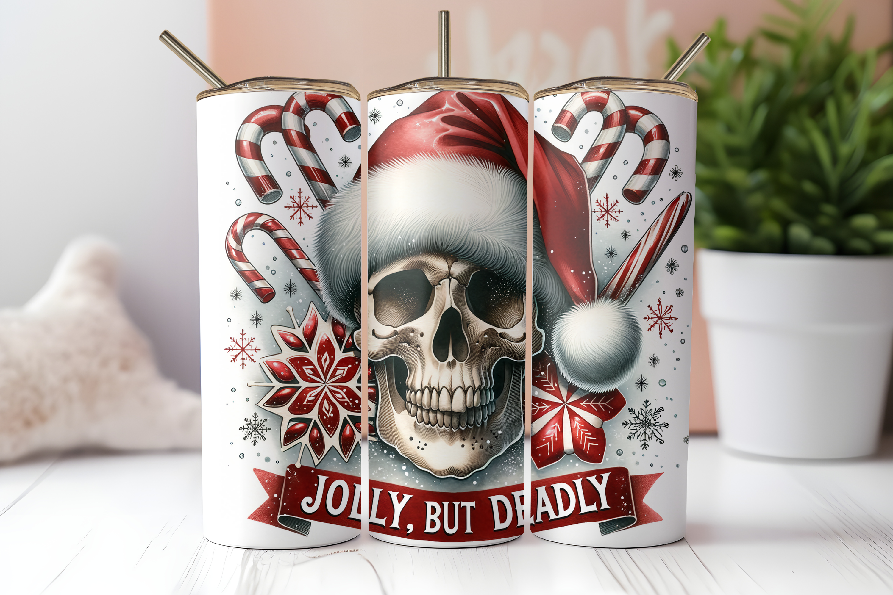 JOLLY BUT DEADLY SKELLIE FINISHED TUMBLER OR TRANSFER