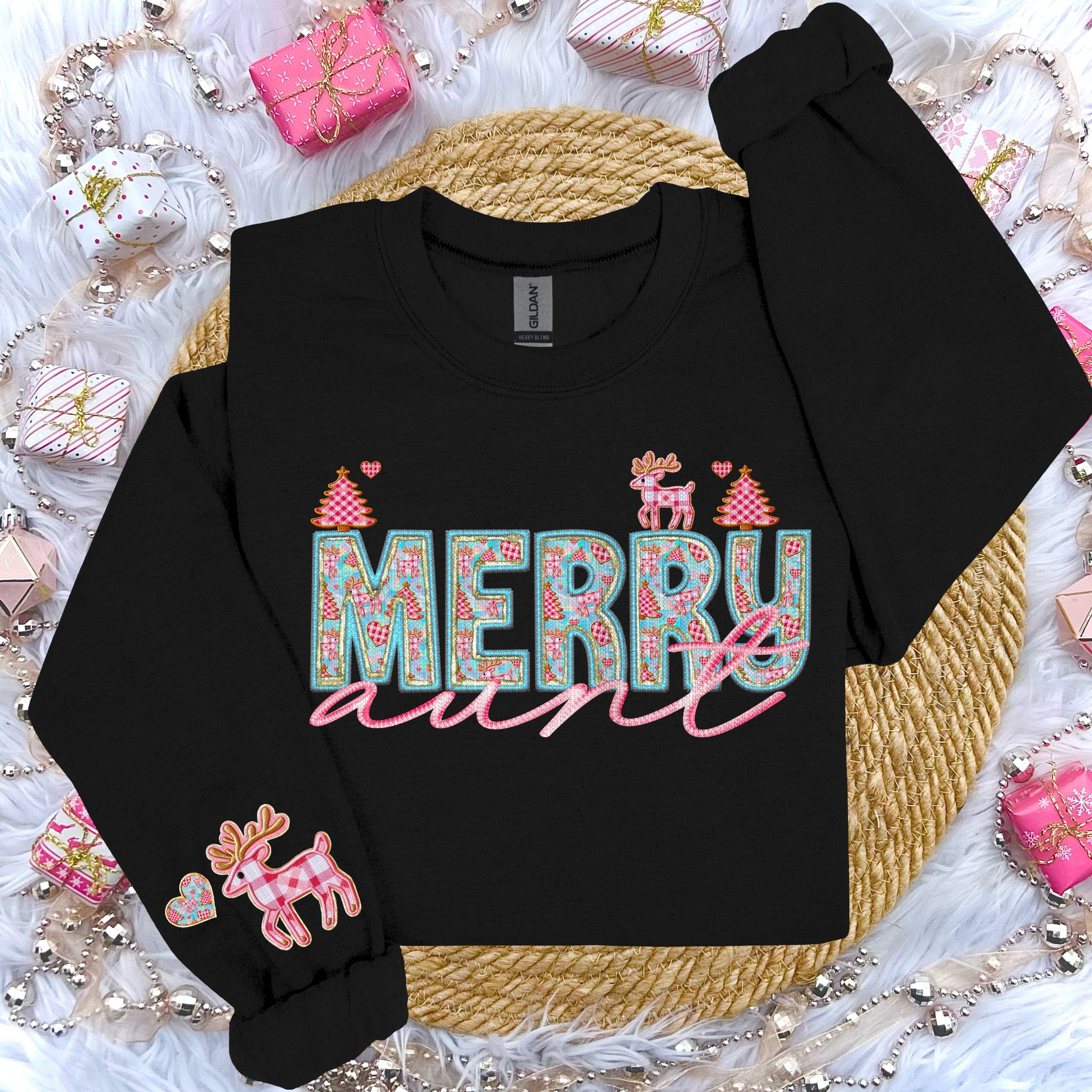 MERRY NAMES WITH SLEEVE DTF TRANSFER CHOOSE BELOW