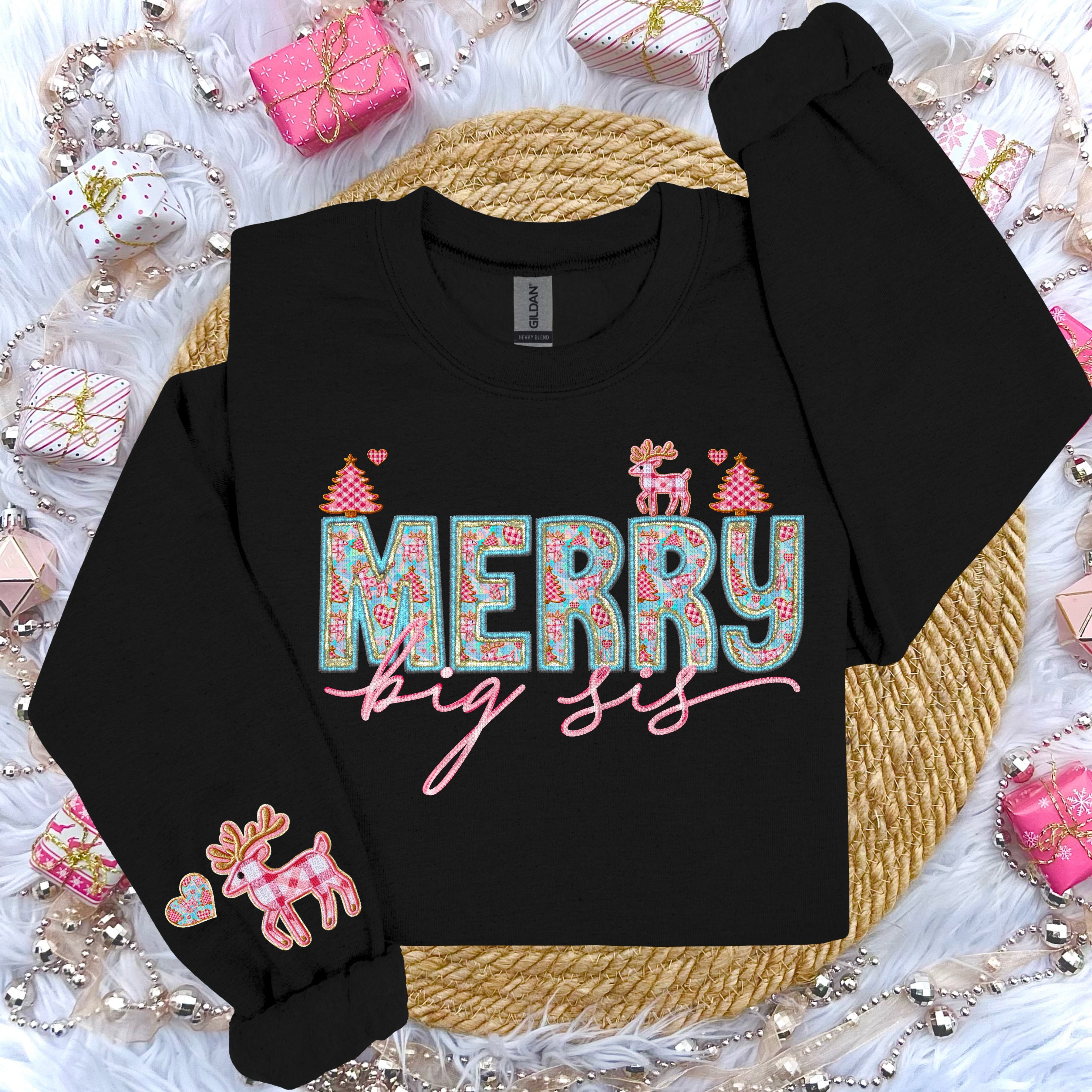 MERRY NAMES WITH SLEEVE DTF TRANSFER CHOOSE BELOW