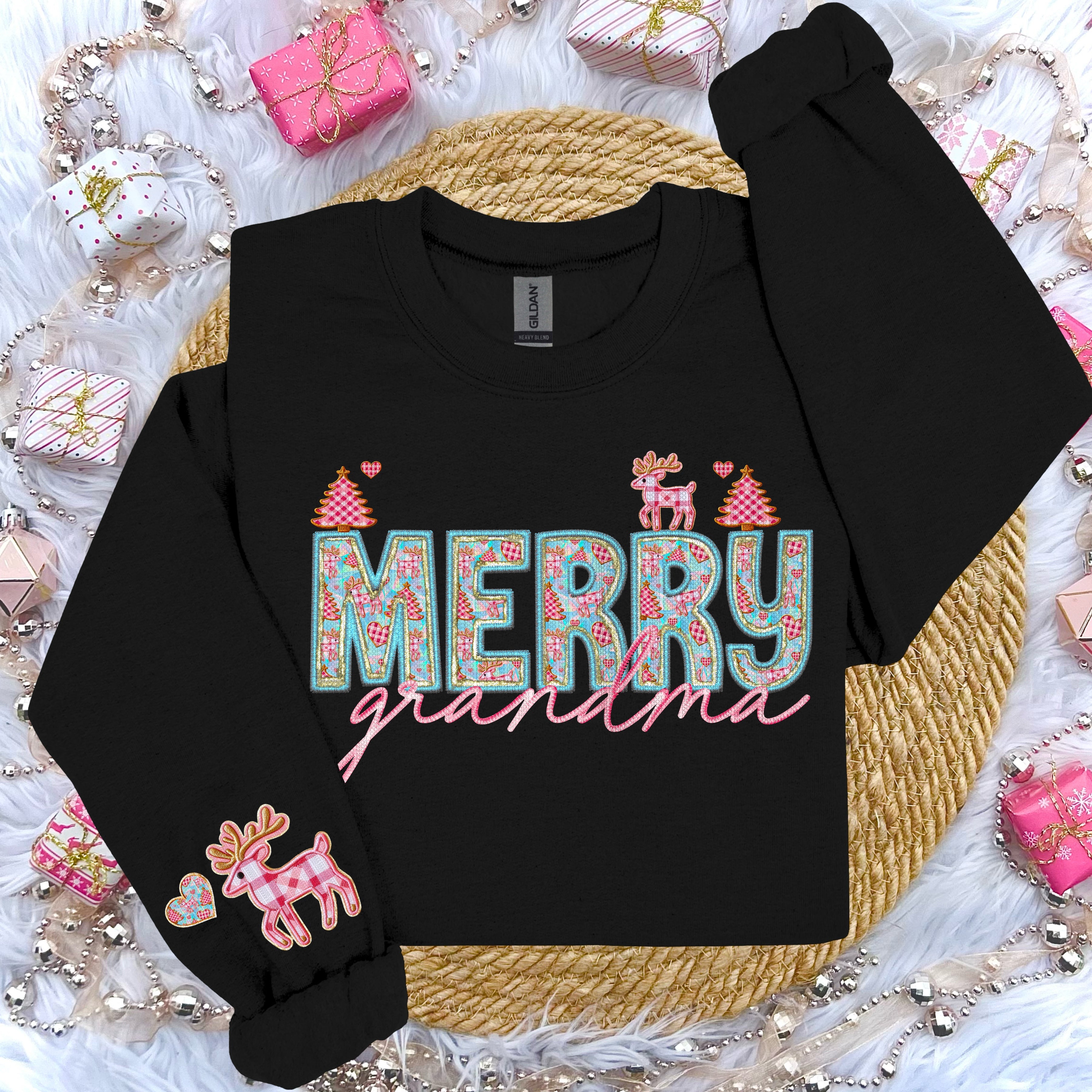 MERRY NAMES WITH SLEEVE DTF TRANSFER CHOOSE BELOW