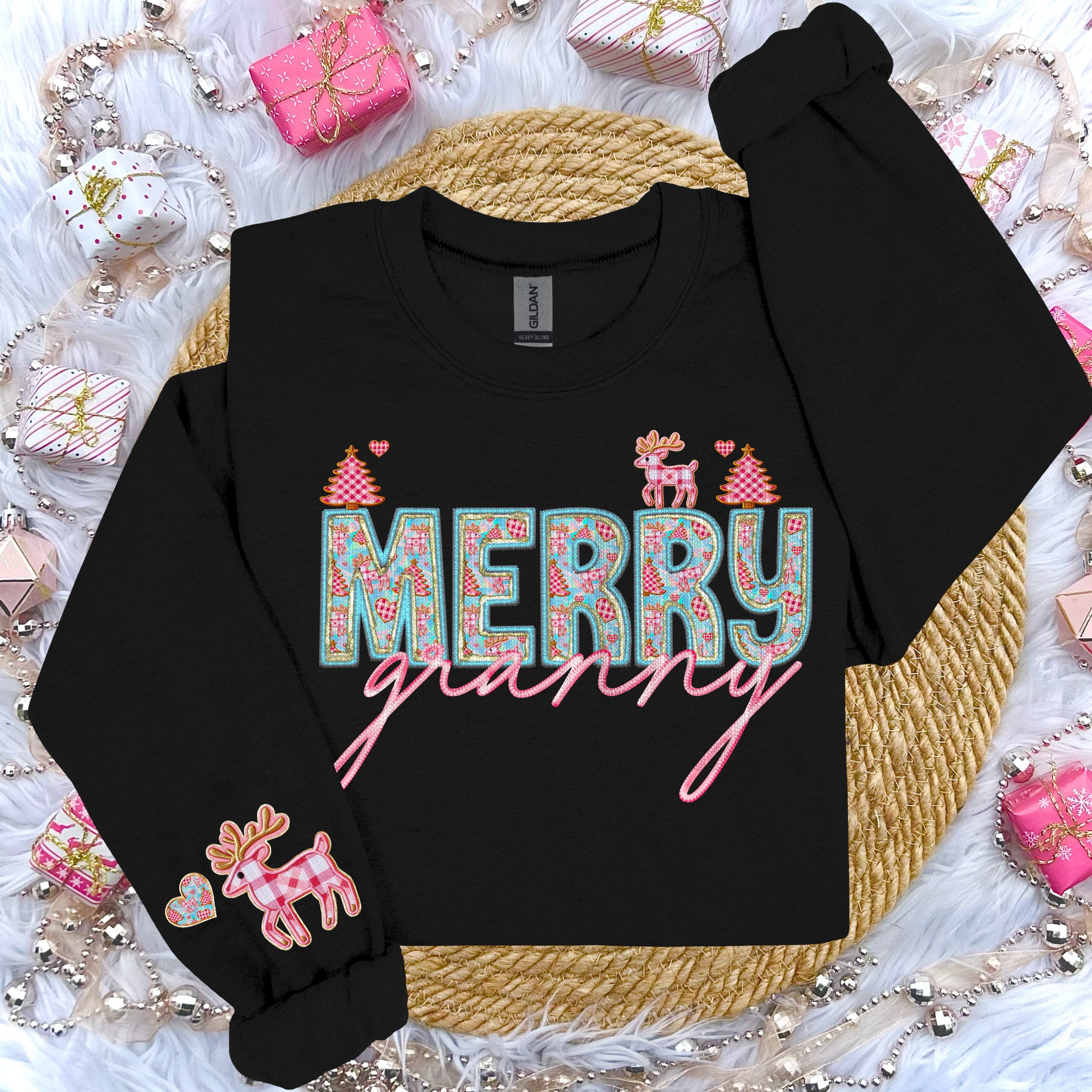 MERRY NAMES WITH SLEEVE DTF TRANSFER CHOOSE BELOW