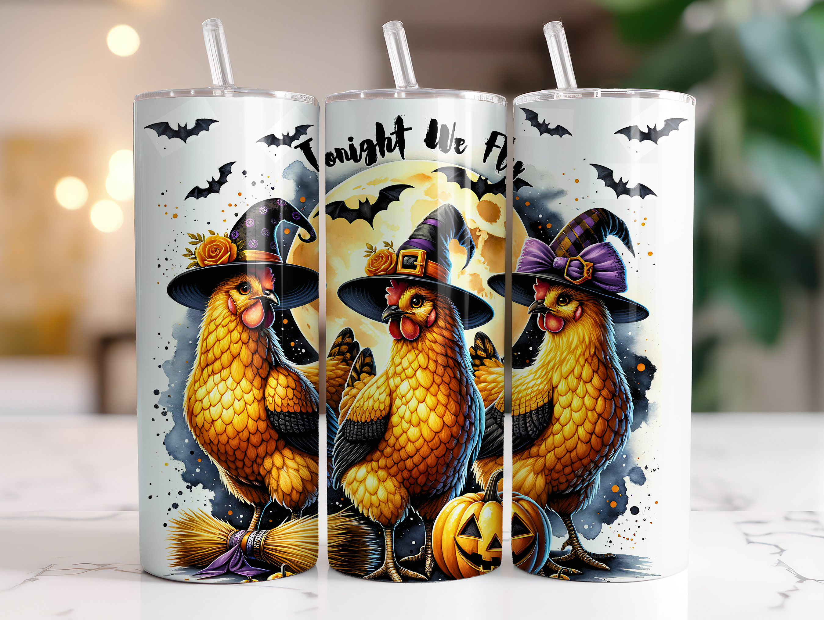 TONIGHT WE FLY CHICKENS FINISHED TUMBLER OR TRANSFER