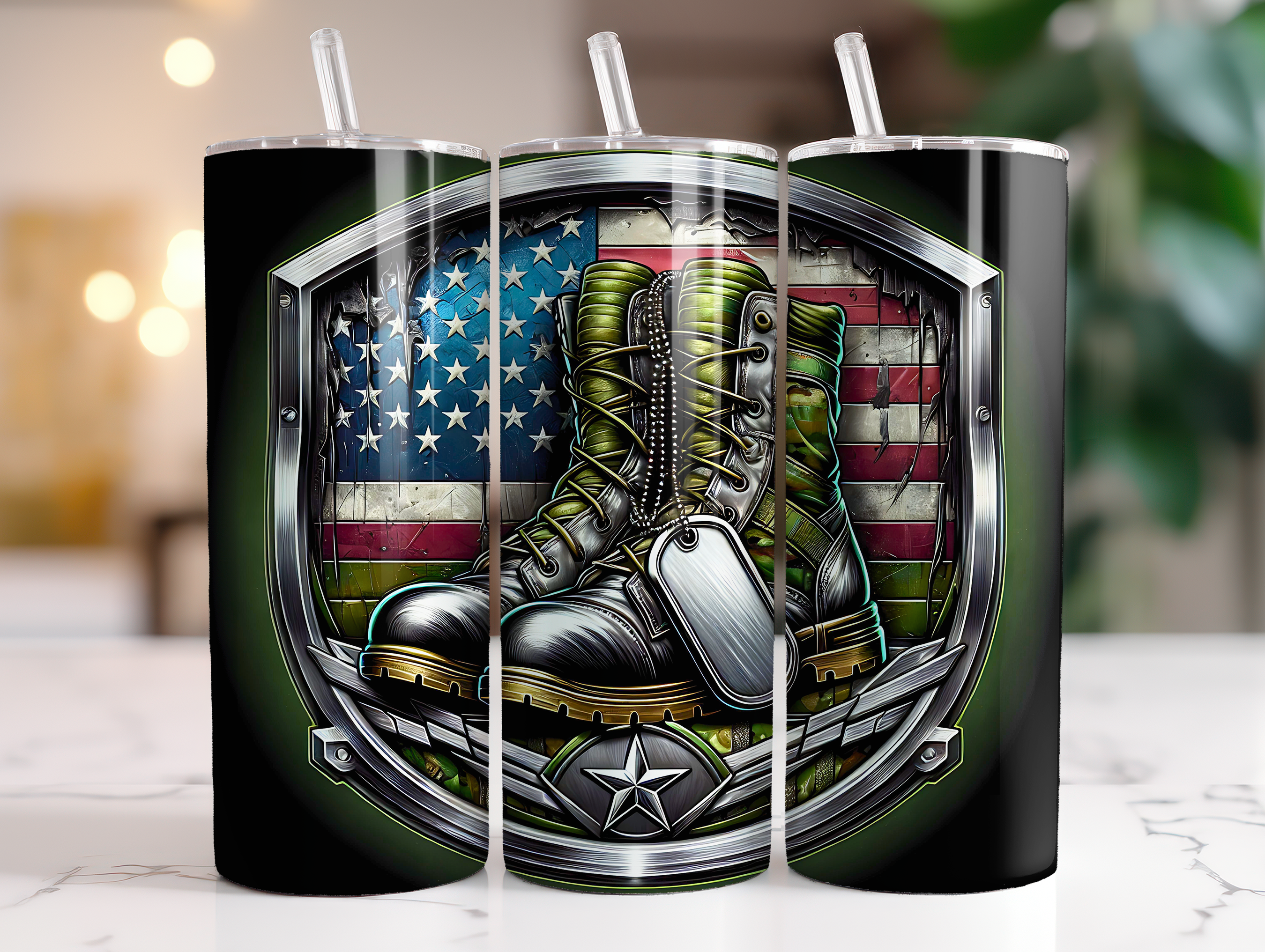 US FLAG BOOTS FINISHED TUMBLER OR TRANSFER