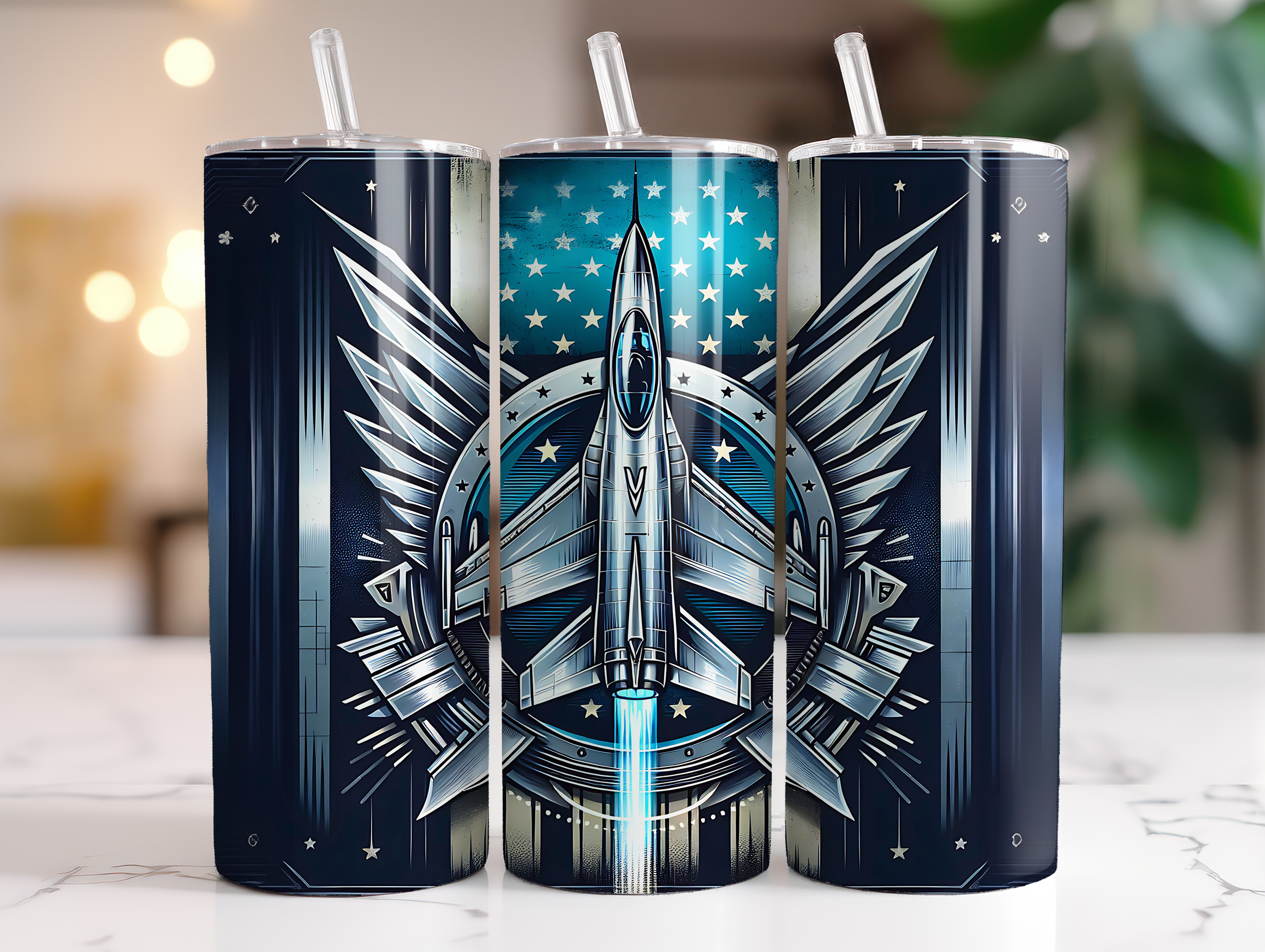 US FIGHTER JETS FINISHED TUMBLER OR TRANSFER