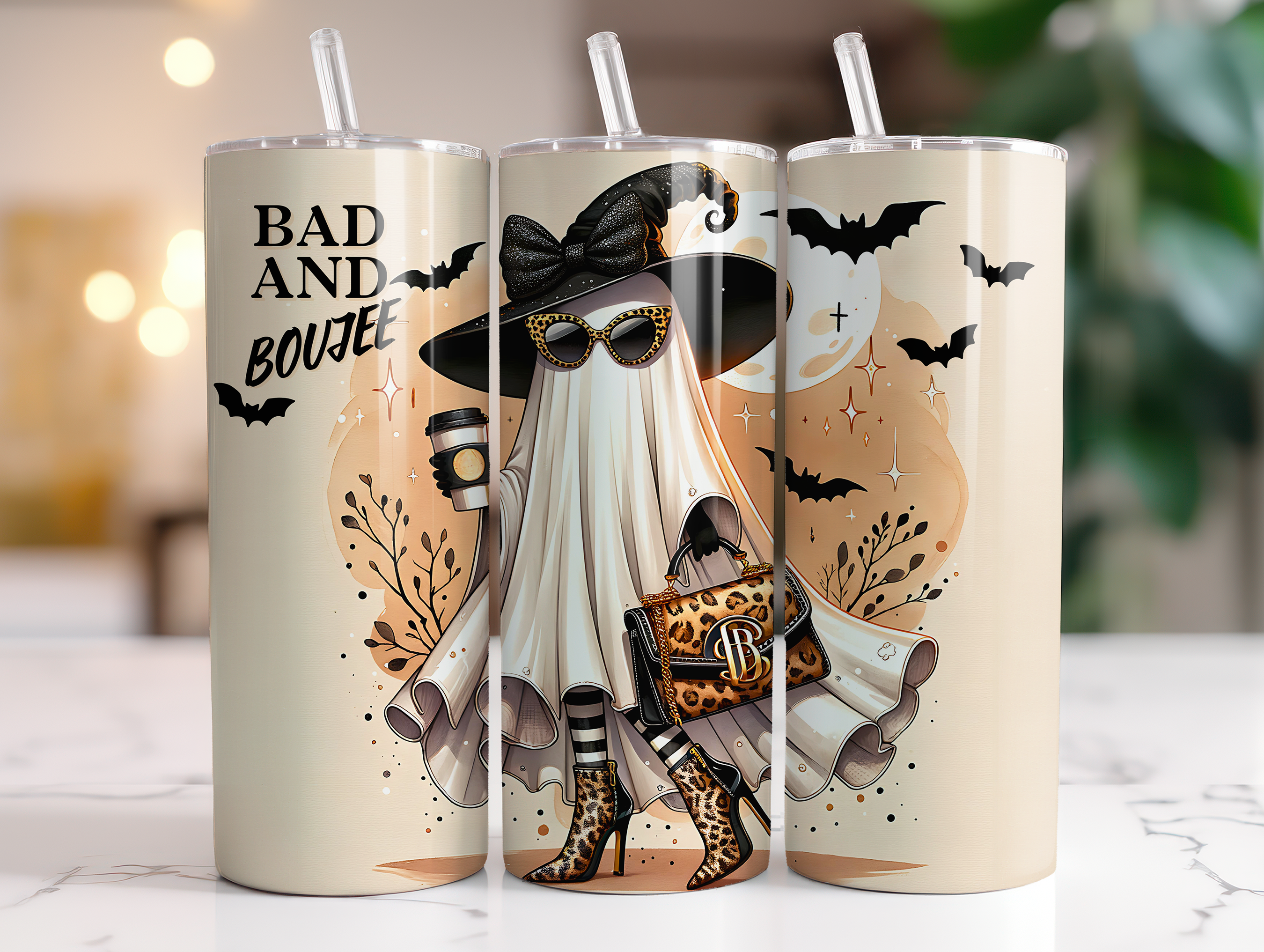 BAD AND BOUJEE GHOST FINISHED TUMBLER OR TRANSFER