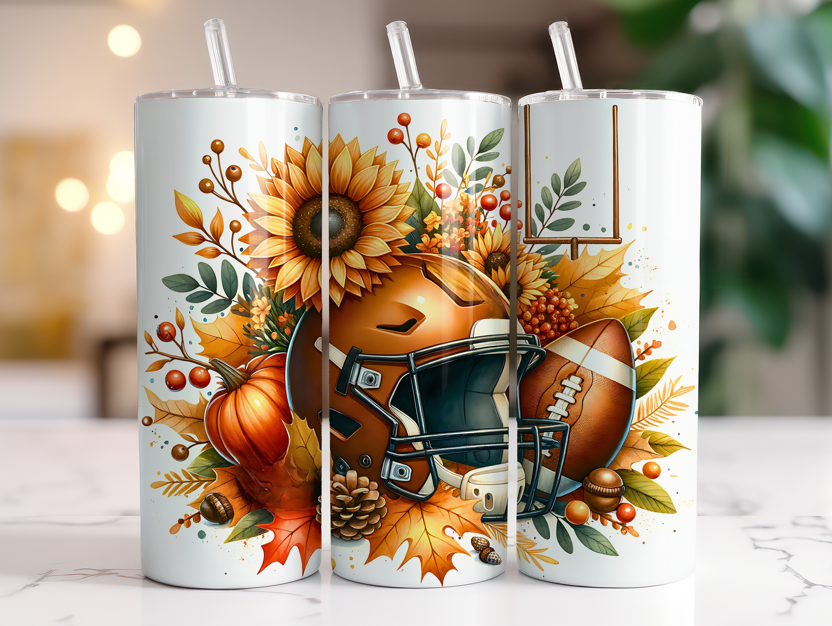FALL FOOTBALL FINISHED TUMBLER OR TRANSFER