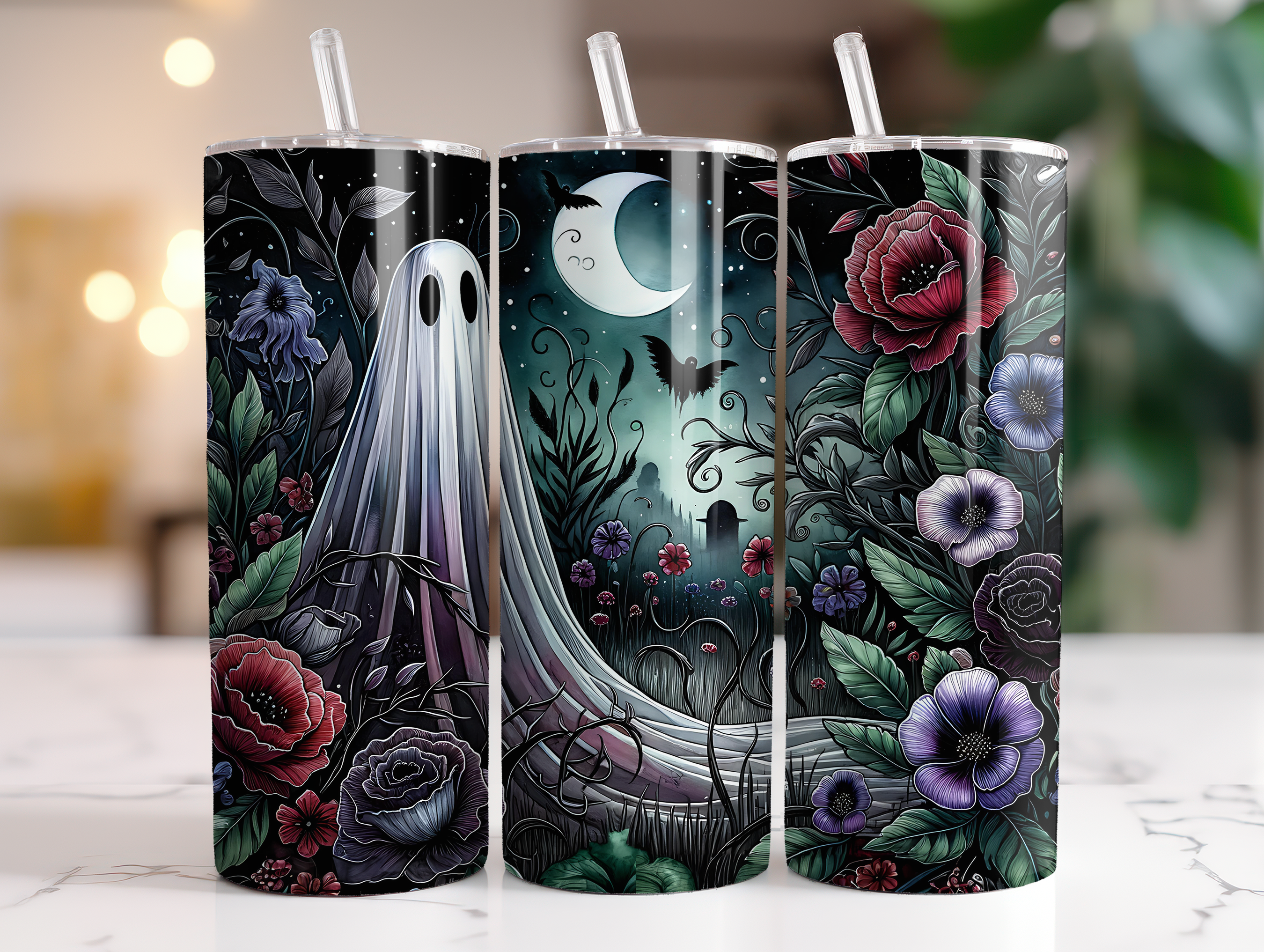 GOTHIC GARDEN GHOST FINISHED TUMBLER OR TRANSFER