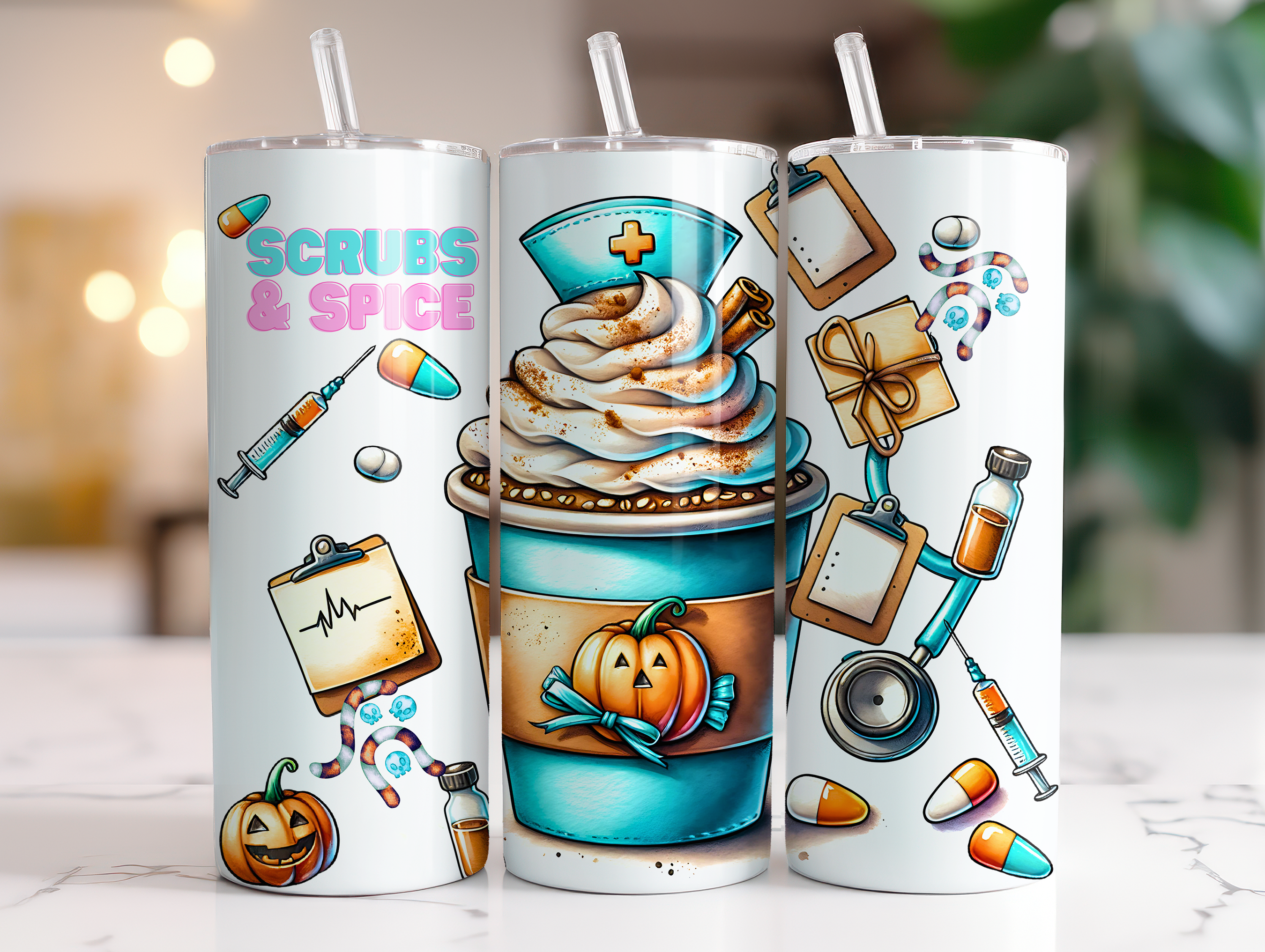 SCRUBS AND SPICE FINISHED TUMBLER OR TRANSFER