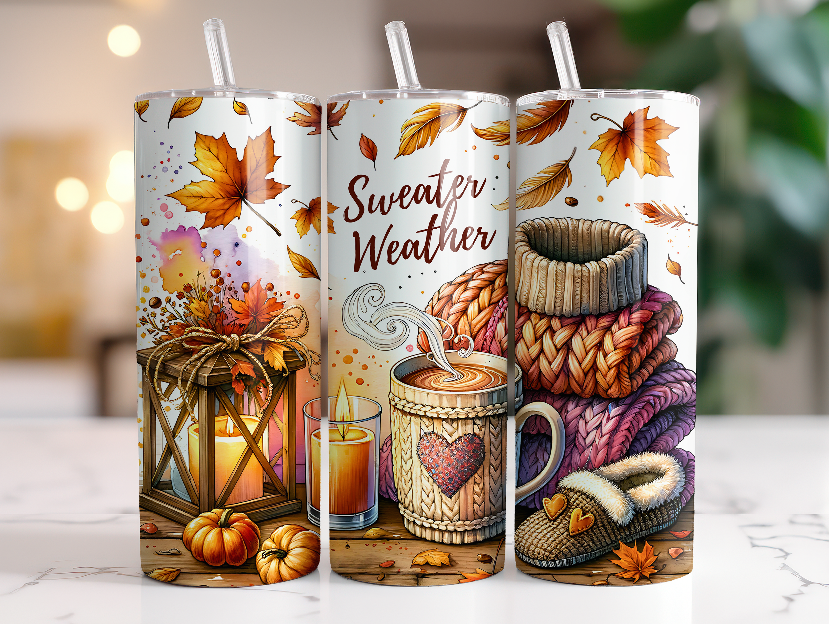 SWEATER WEATHER FINISHED TUMBLER OR TRANSFER