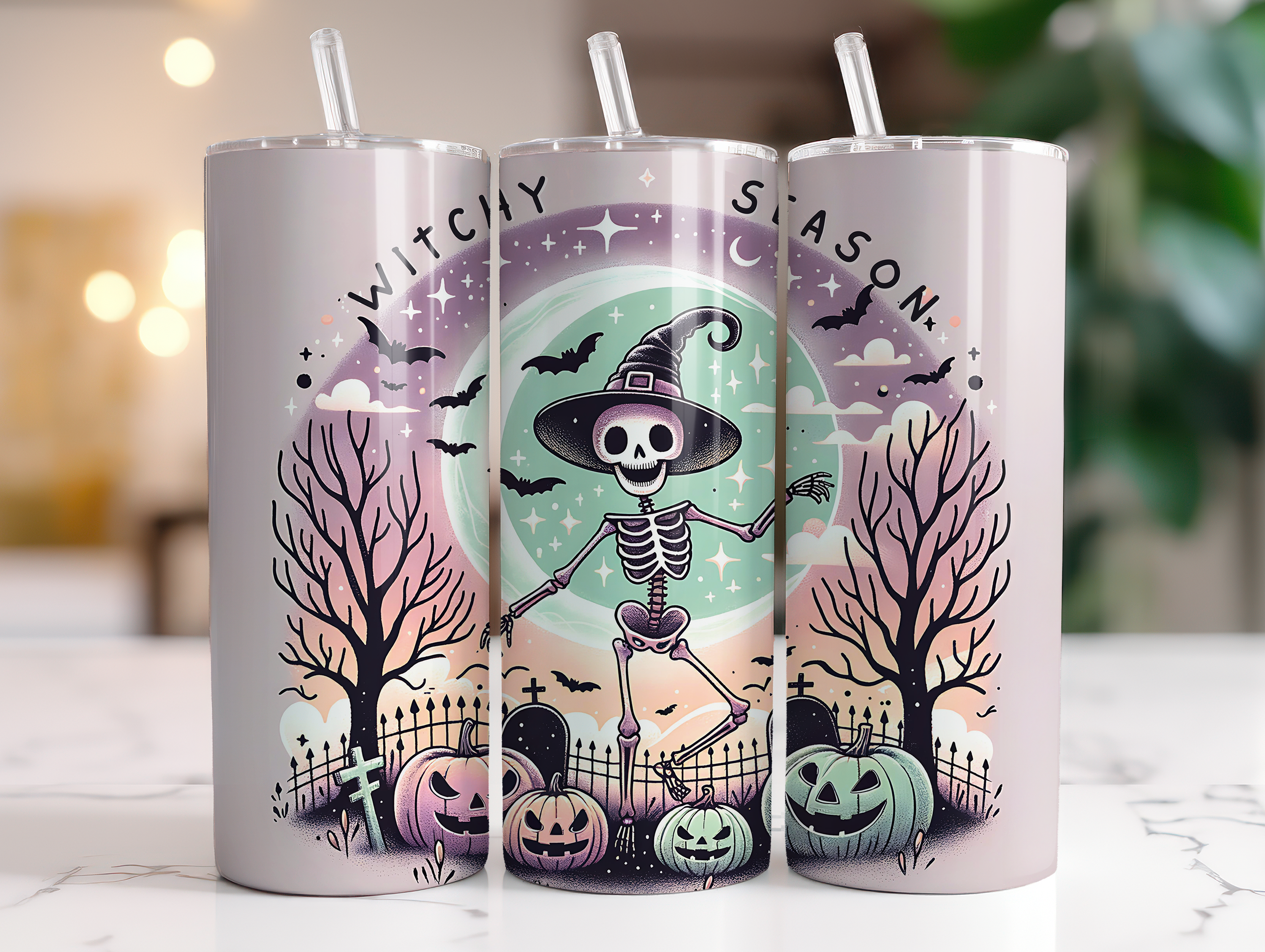 WHITCHY SEASON SKELETON FINISHED TUMBLER OR TRANSFER