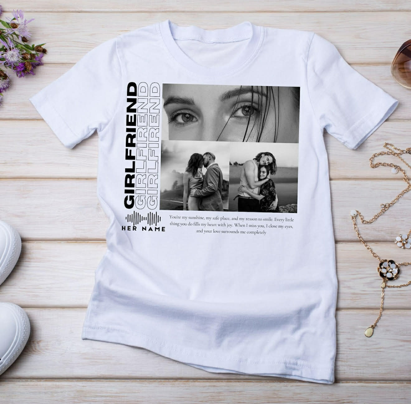 CUSTOM GIRLFRIEND VERTICAL WITH PICTURES DTF TRANSFER