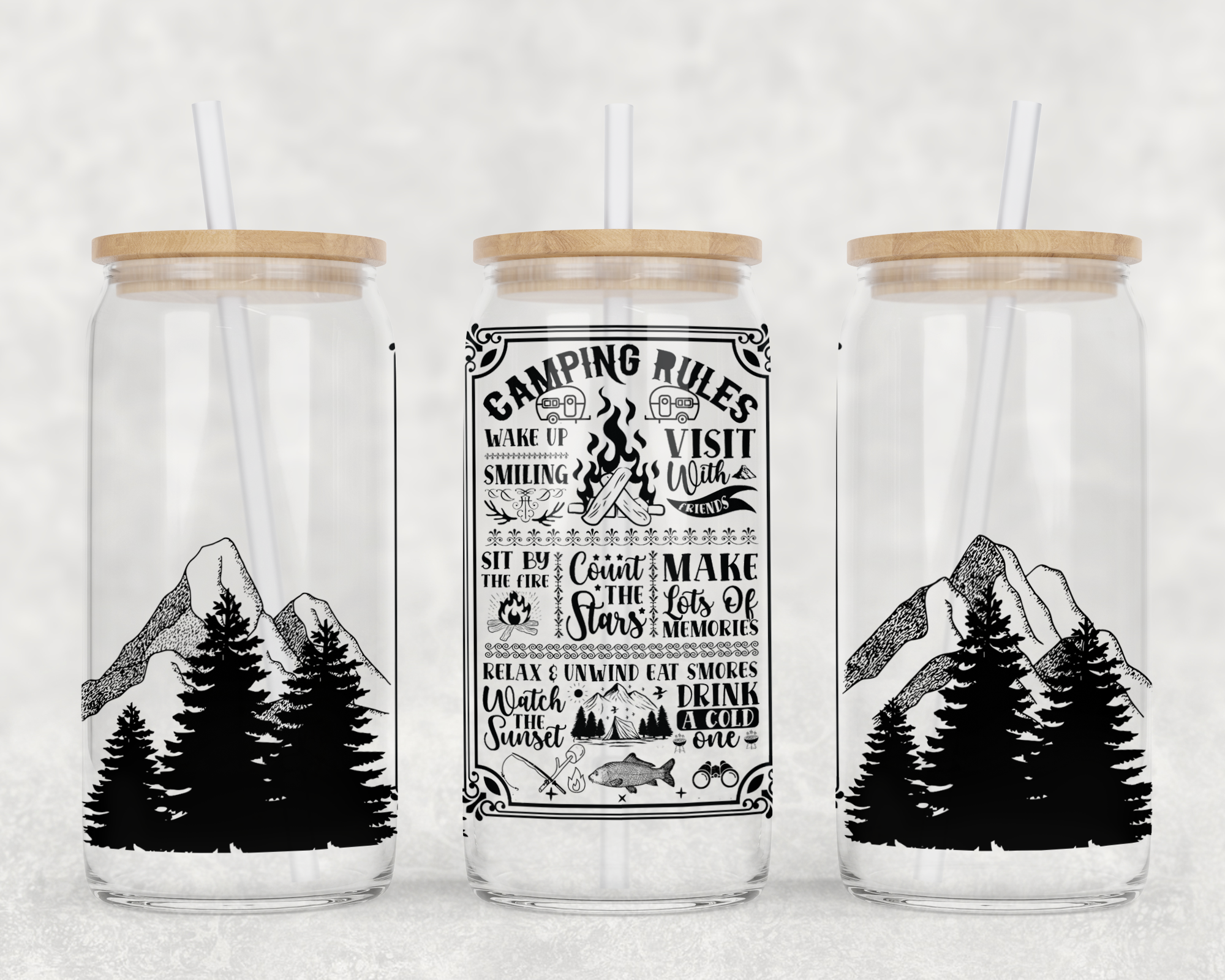 CAMPING RULES 16OZ UVDTF TRANSFER