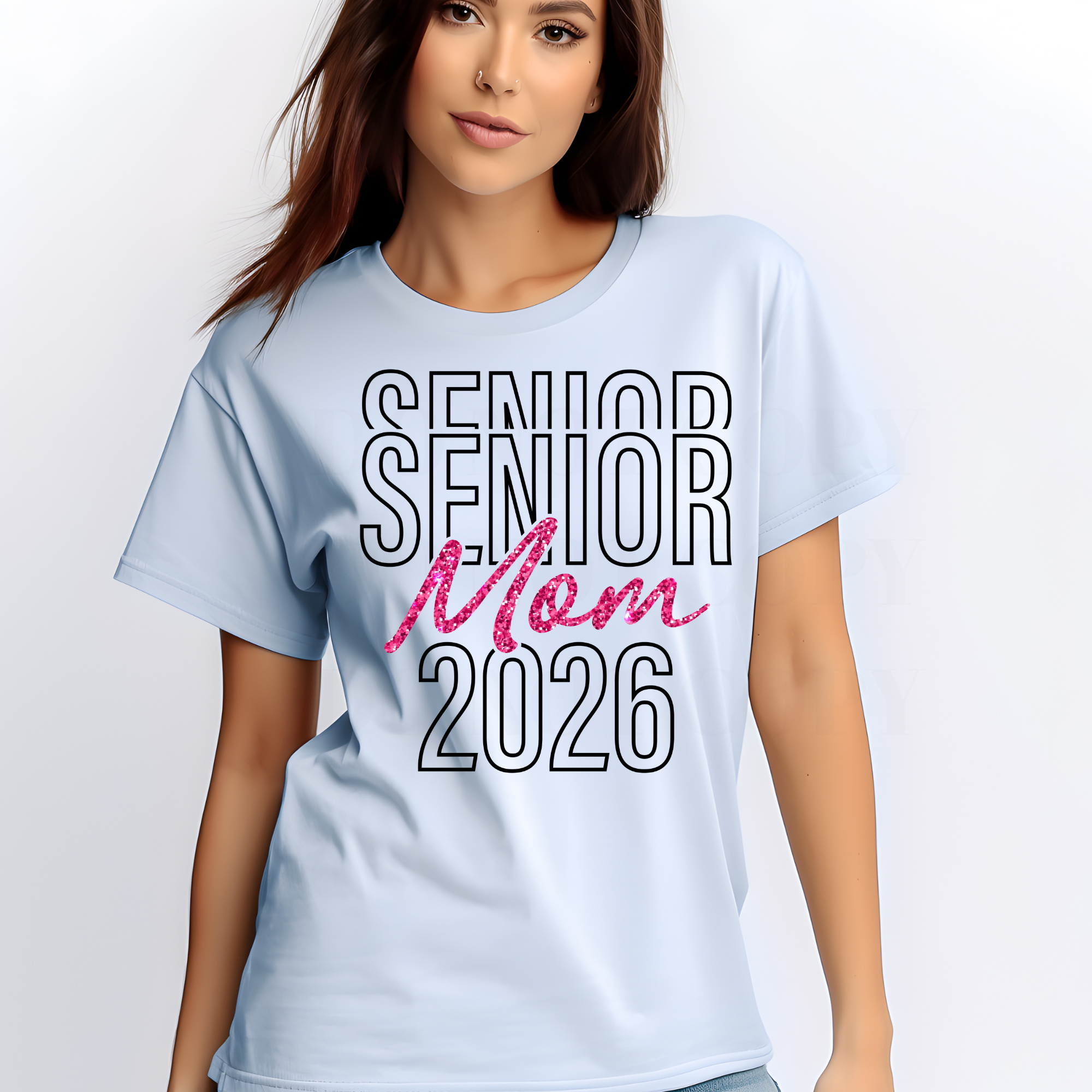 SENIOR MOM 2026 PINK AND BLACK DTF TRANSFER