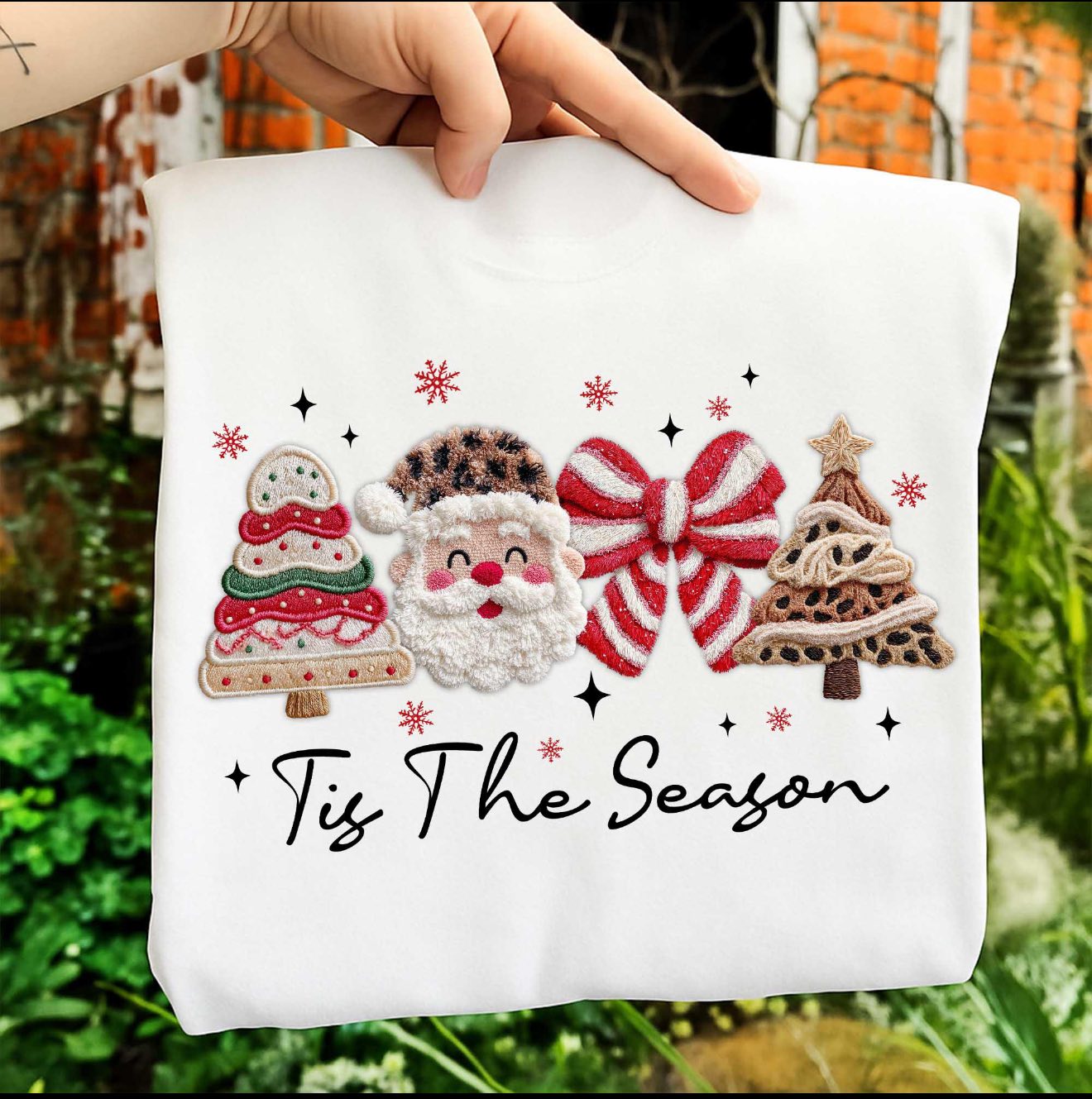 Festive Fleece Completed Sweatshirt - 'Tis the Season, Christmas Gift, Cozy Winter Apparel, Holiday Sweatshirt, Unisex Crewneck