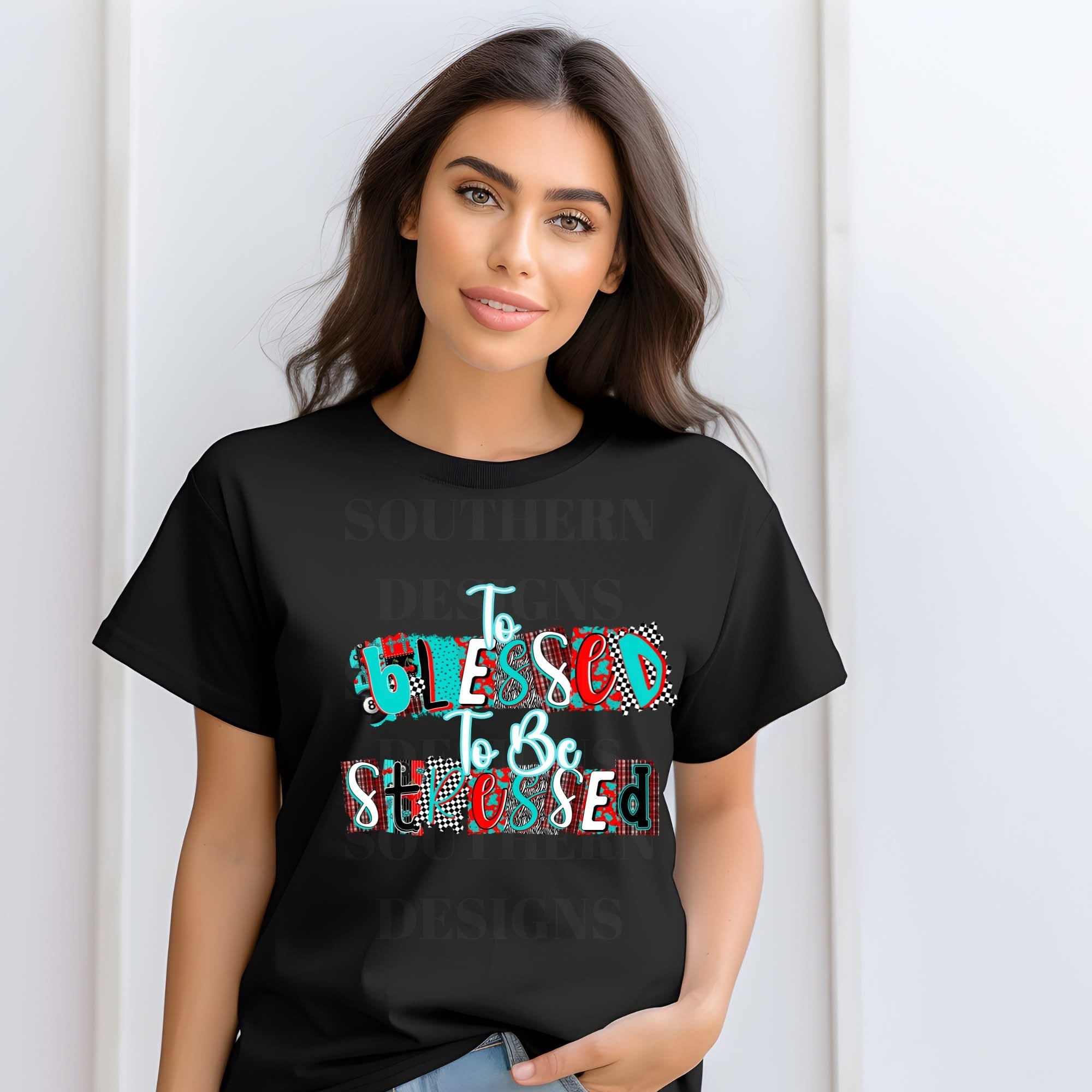 To Blessed to be Stressed Retro Alpha DTF TRANSFER