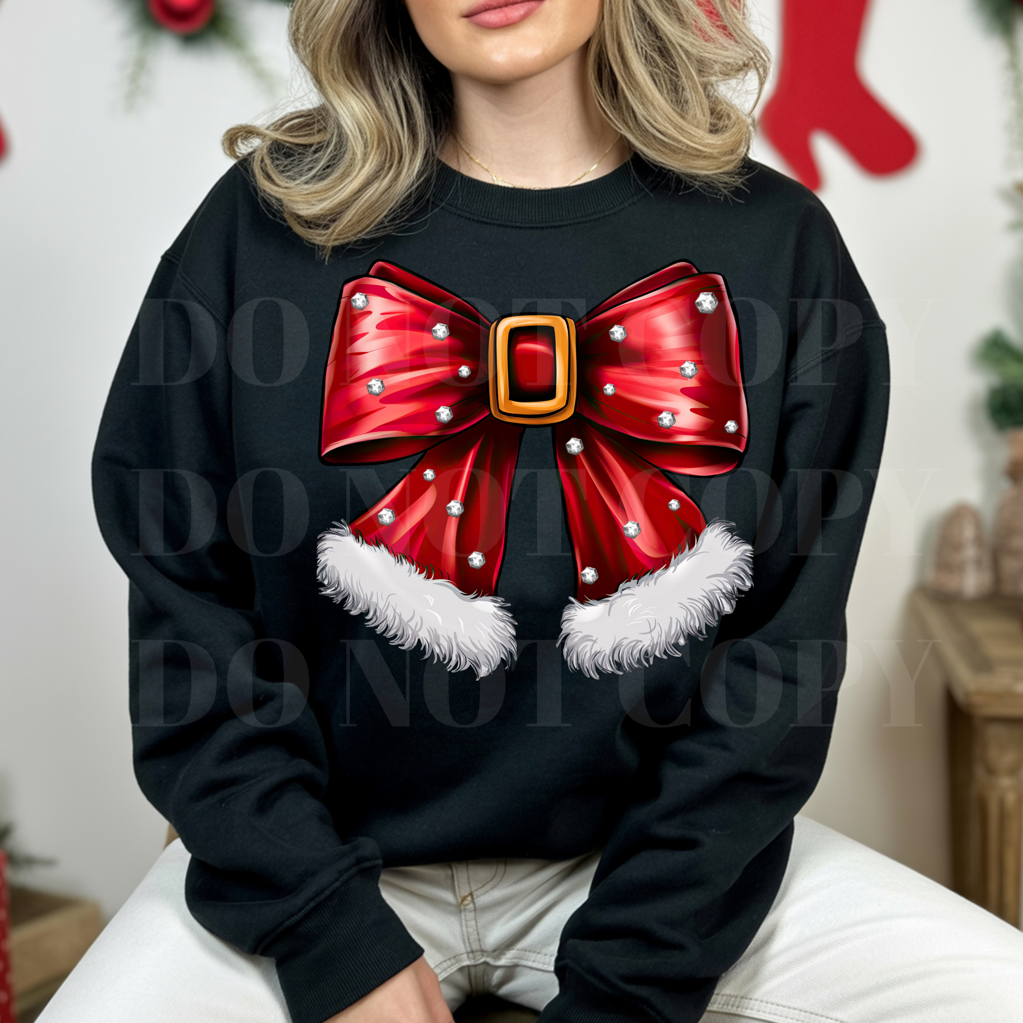 BIG RED CHRISTMAS BOW DTF TRANSFER