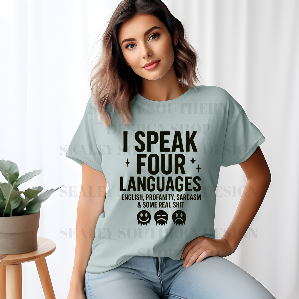 I SPEAK FOUR LANGUAGES DTF TRANSFER