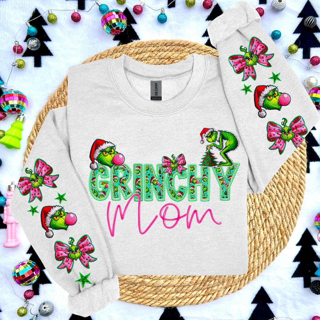 GRINCHY NAMES WITH 2 SLEEVES DTF TRANSFER