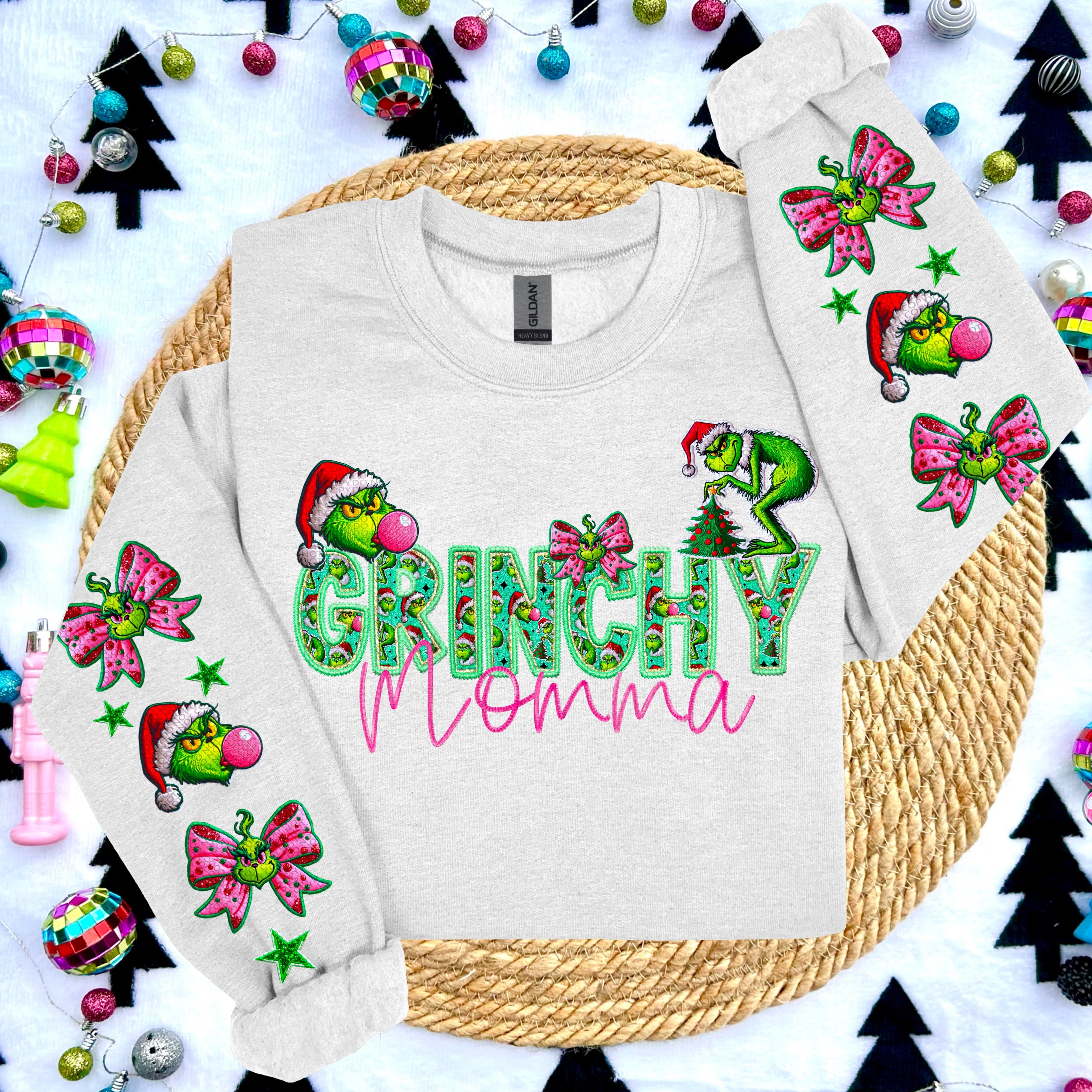 GRINCHY NAMES WITH 2 SLEEVES DTF TRANSFER