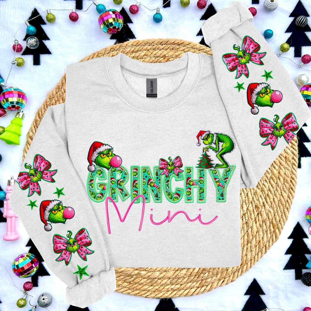 GRINCHY NAMES WITH 2 SLEEVES DTF TRANSFER