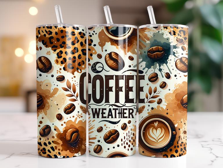 COFFEE WEATHER FINISHED TUMBLER OR TRANSFER
