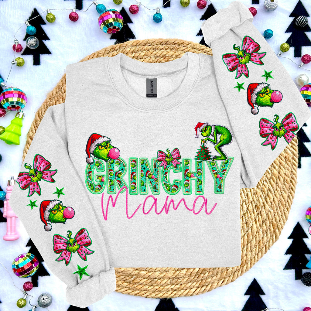GRINCHY NAMES WITH 2 SLEEVES DTF TRANSFER