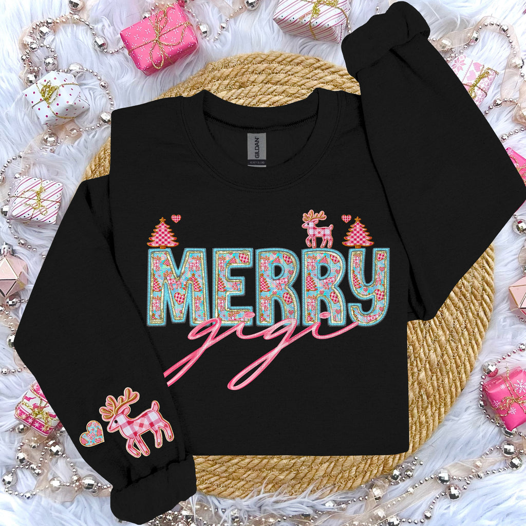 MERRY NAMES WITH SLEEVE DTF TRANSFER CHOOSE BELOW