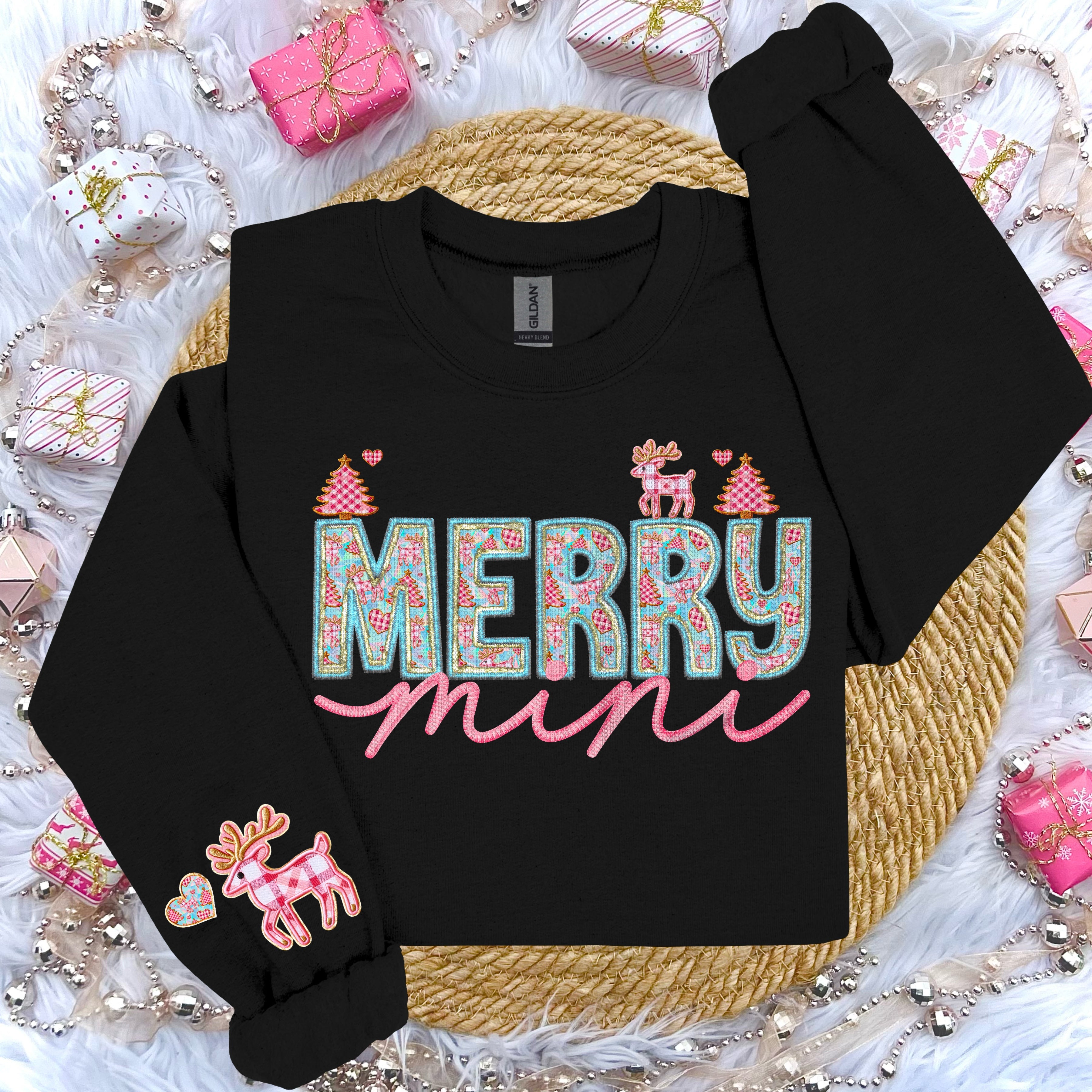 MERRY NAMES WITH SLEEVE DTF TRANSFER CHOOSE BELOW