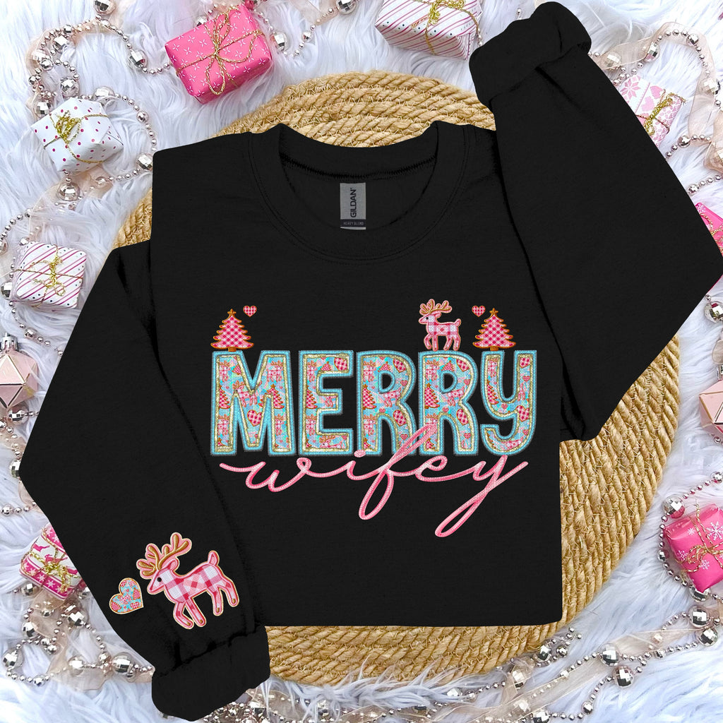 MERRY NAMES WITH SLEEVE DTF TRANSFER CHOOSE BELOW