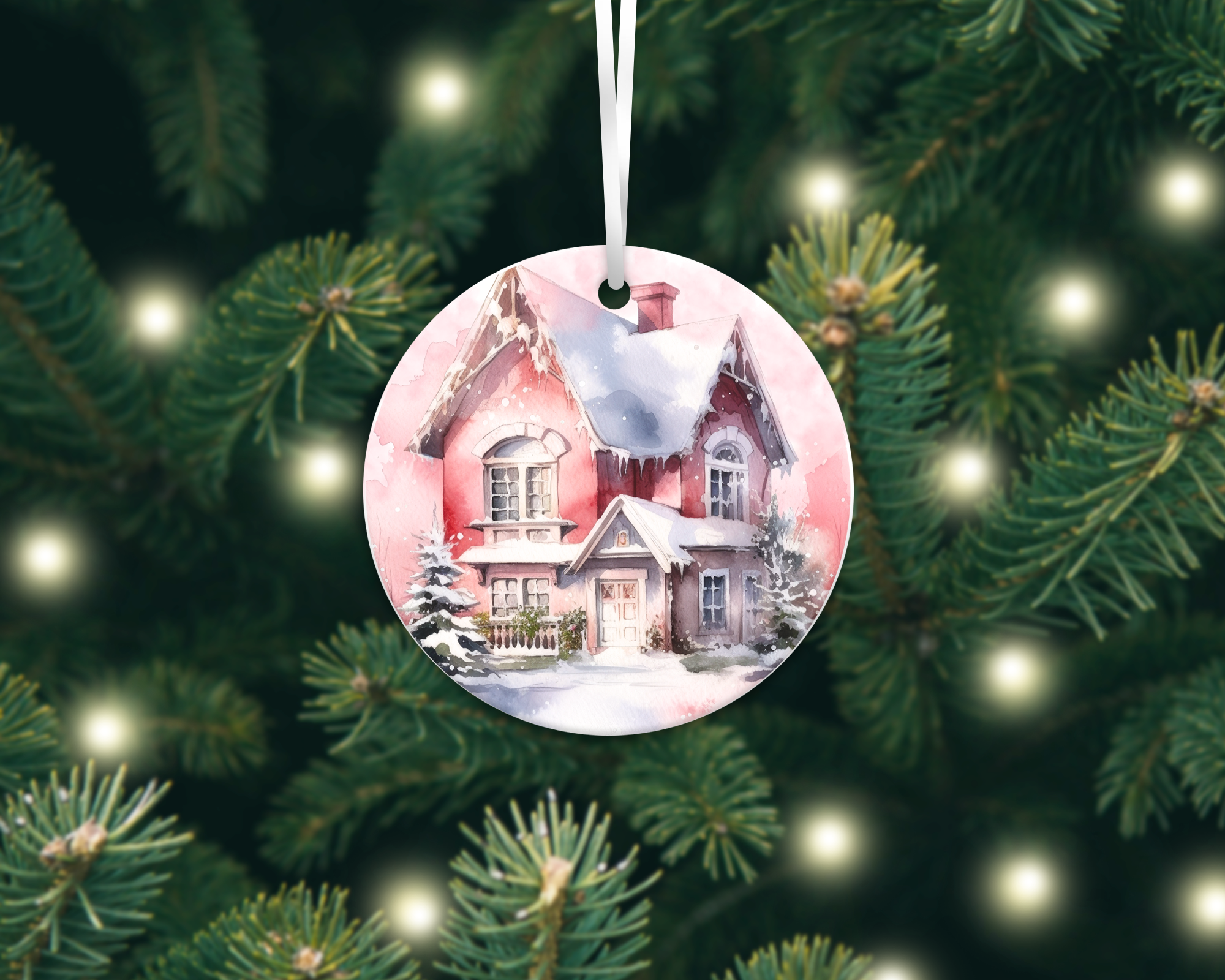 PINK CHRISTMAS ORNAMENTS & CAR COASTERS SUBLIMATION TRANSFER (CHOOSE BELOW)