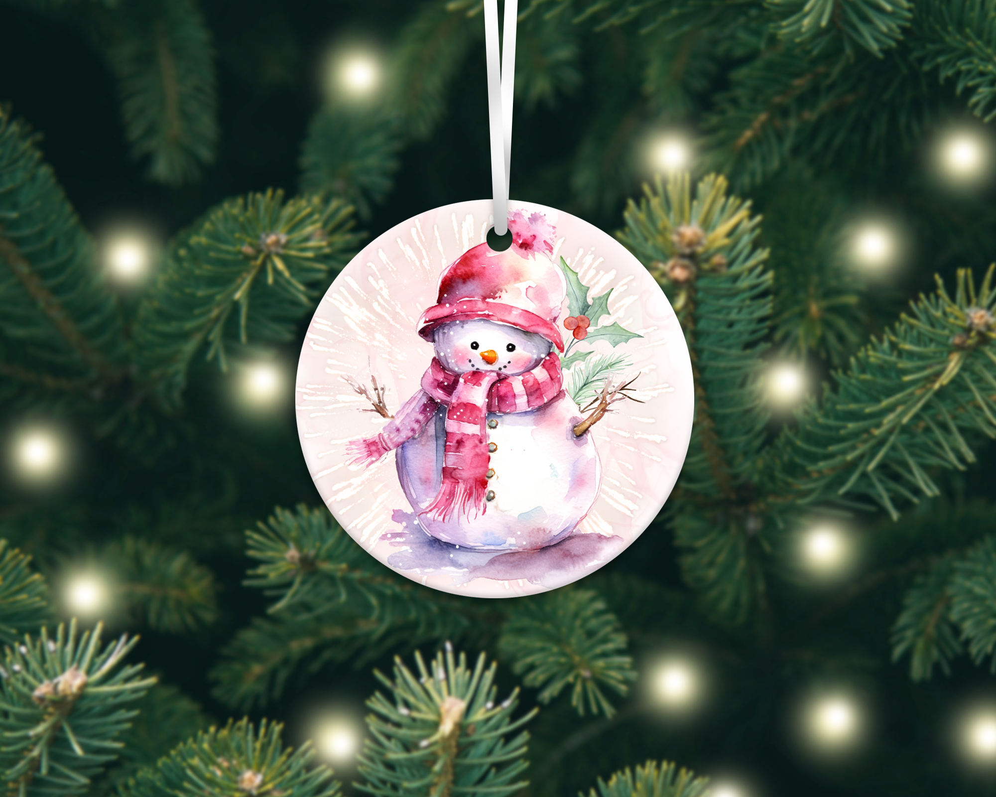 PINK CHRISTMAS ORNAMENTS & CAR COASTERS SUBLIMATION TRANSFER (CHOOSE BELOW)
