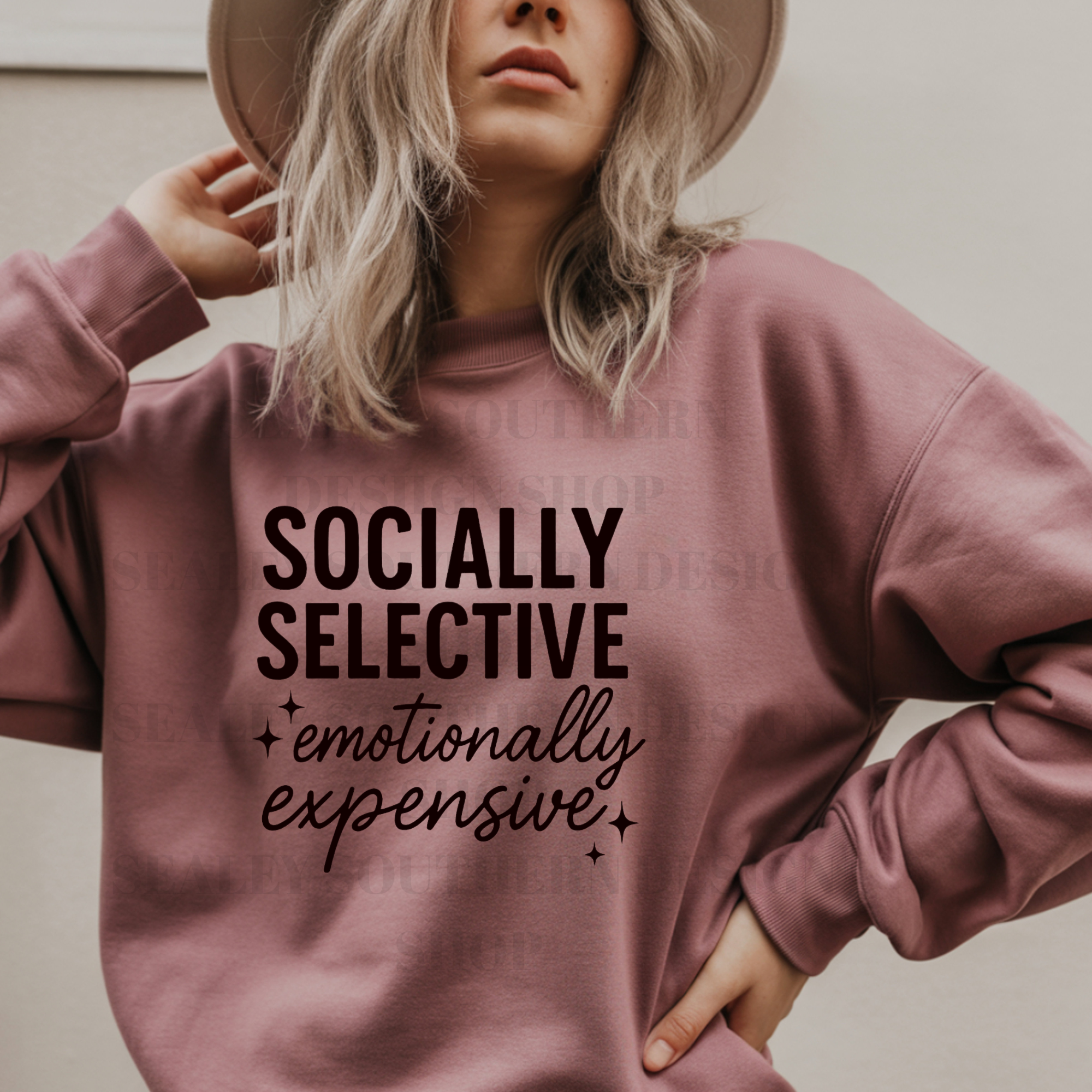 SOCIALLY SELECTIVE EMOTIONALLY EXPENSIVE DTF TRANSFER