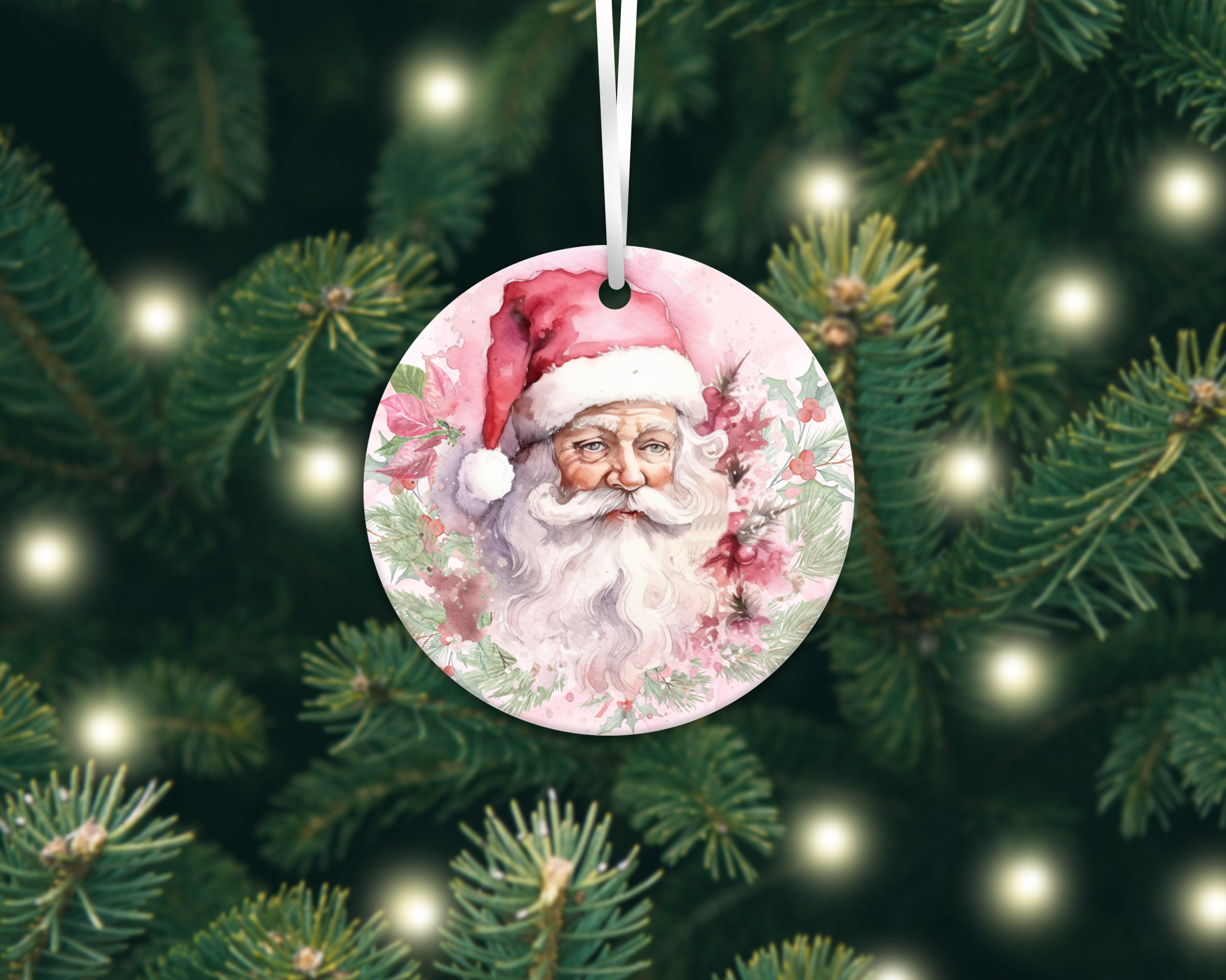 PINK CHRISTMAS ORNAMENTS & CAR COASTERS SUBLIMATION TRANSFER (CHOOSE BELOW)