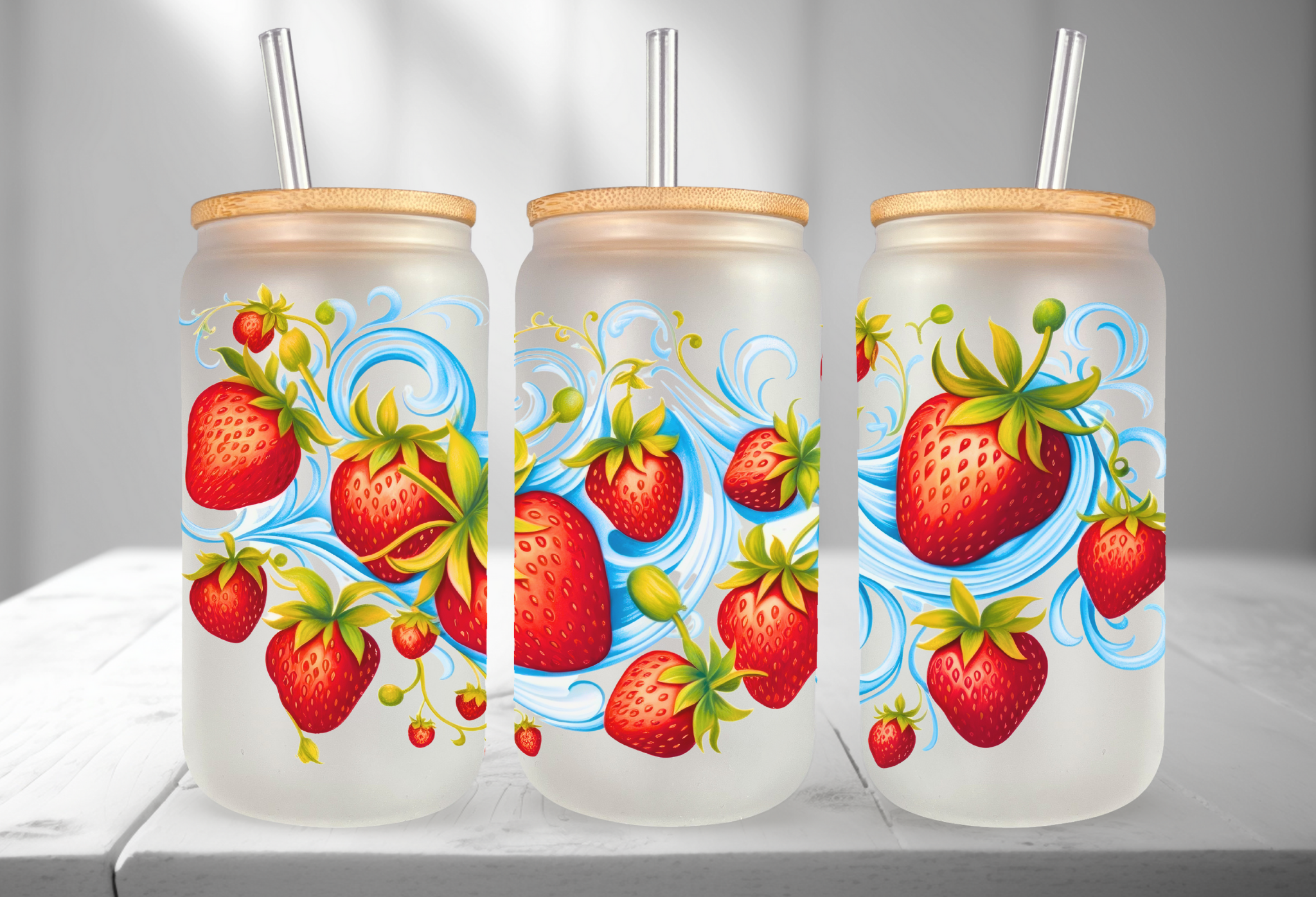STRAWBERRY WAVES 16OZ UVDTF TRANSFER