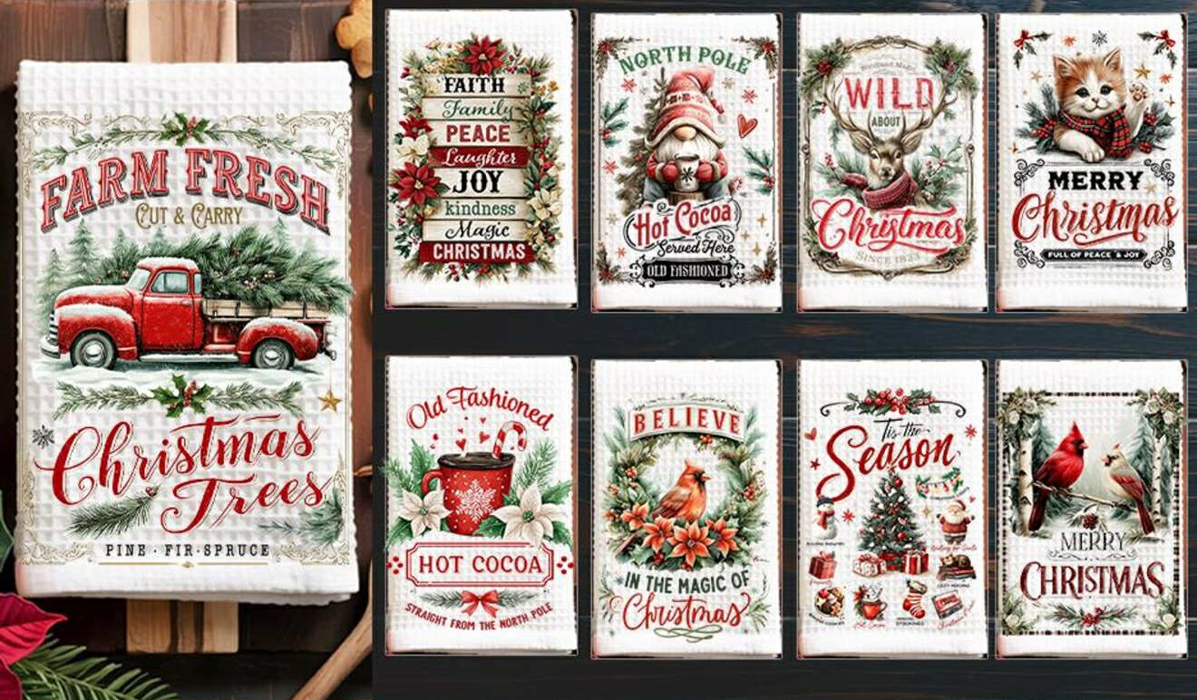 CHRISTMAS TOWEL SUBLIMATION TRANSFER set3 (CHOOSE BELOW)