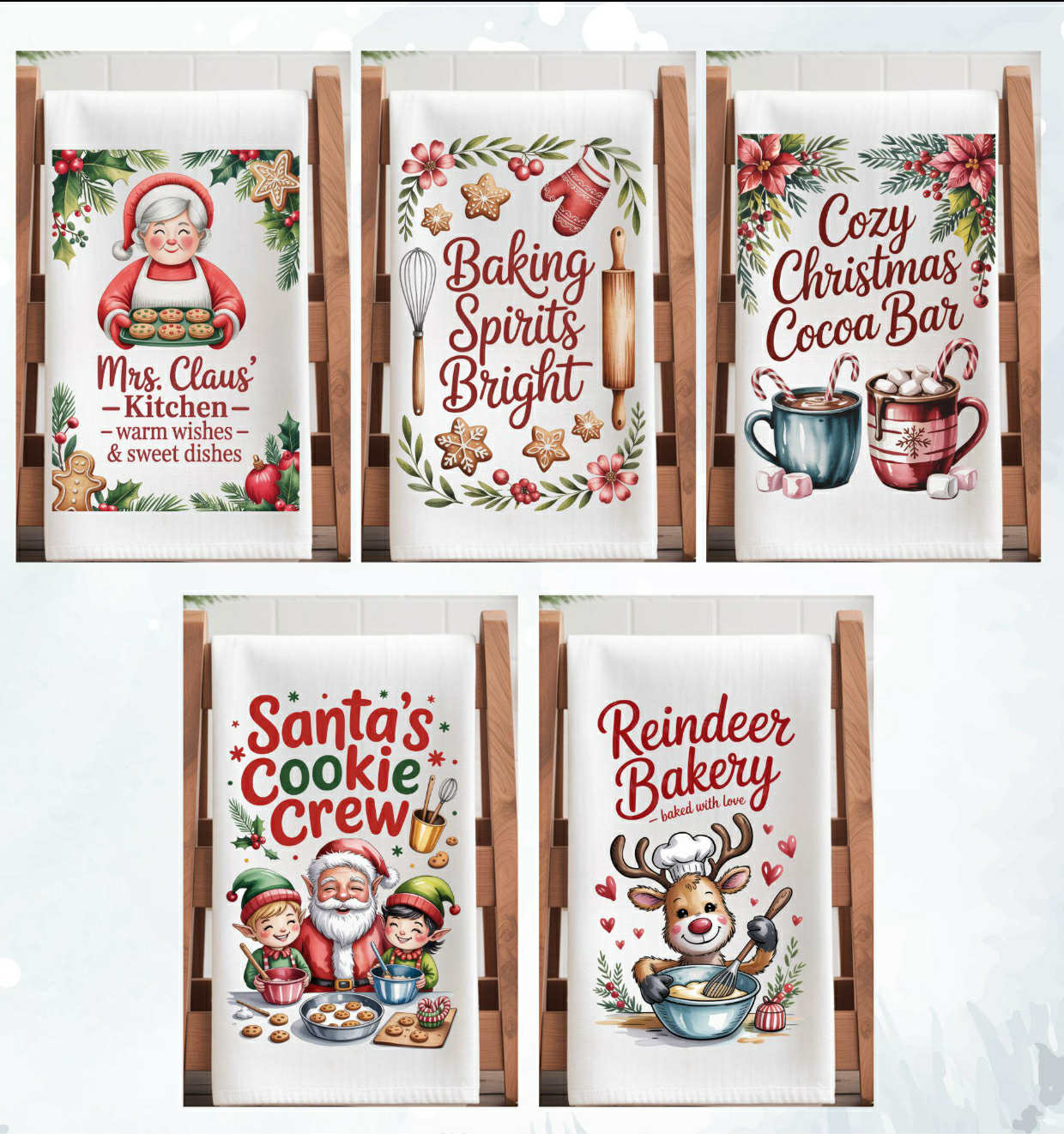 CHRISTMAS TOWEL SUBLIMATION TRANSFER (CHOOSE BELOW)