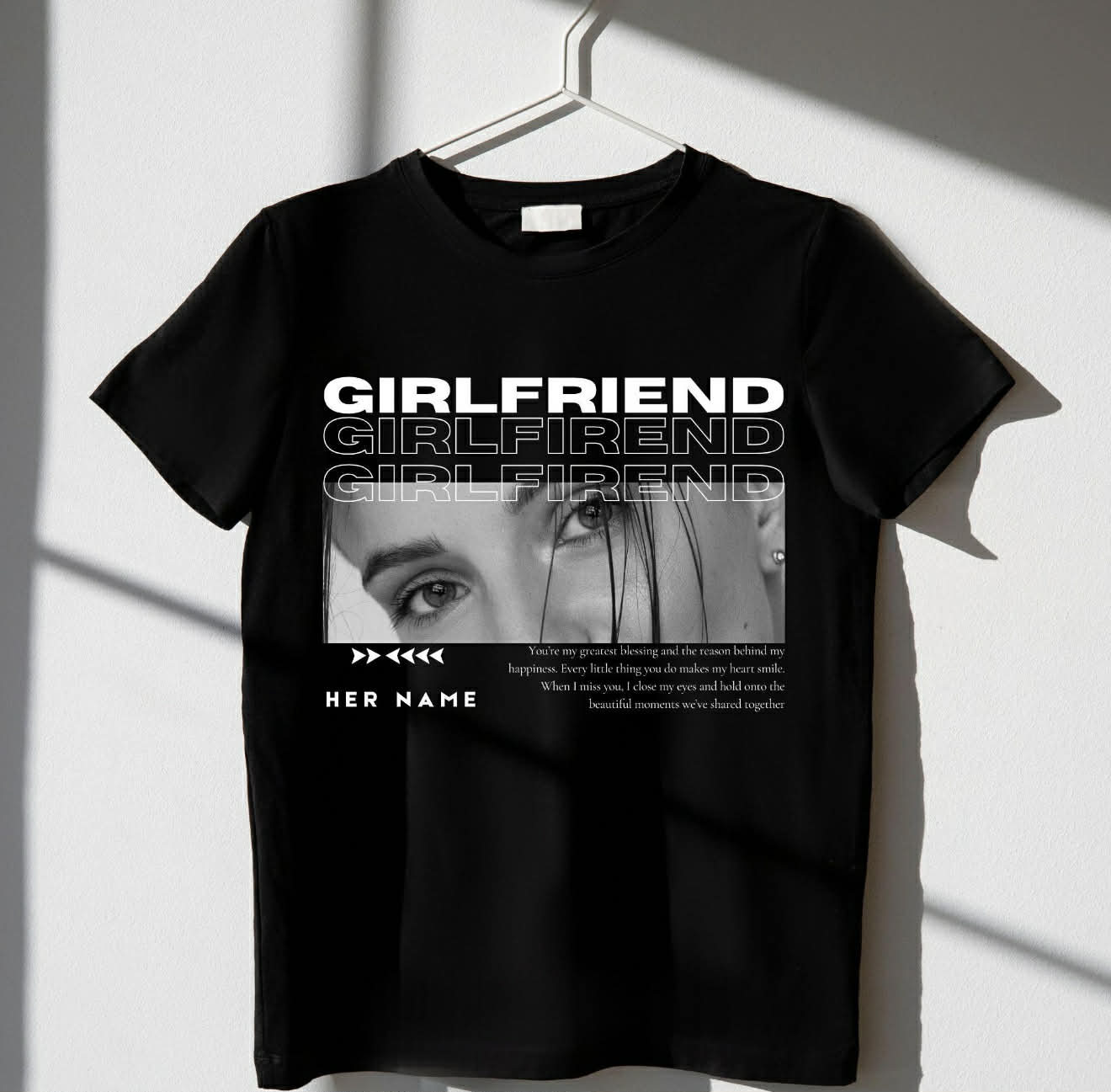 CUSTOM GIRLFRIEND HORIZONTAL- WITH PICTURES DTF TRANSFER